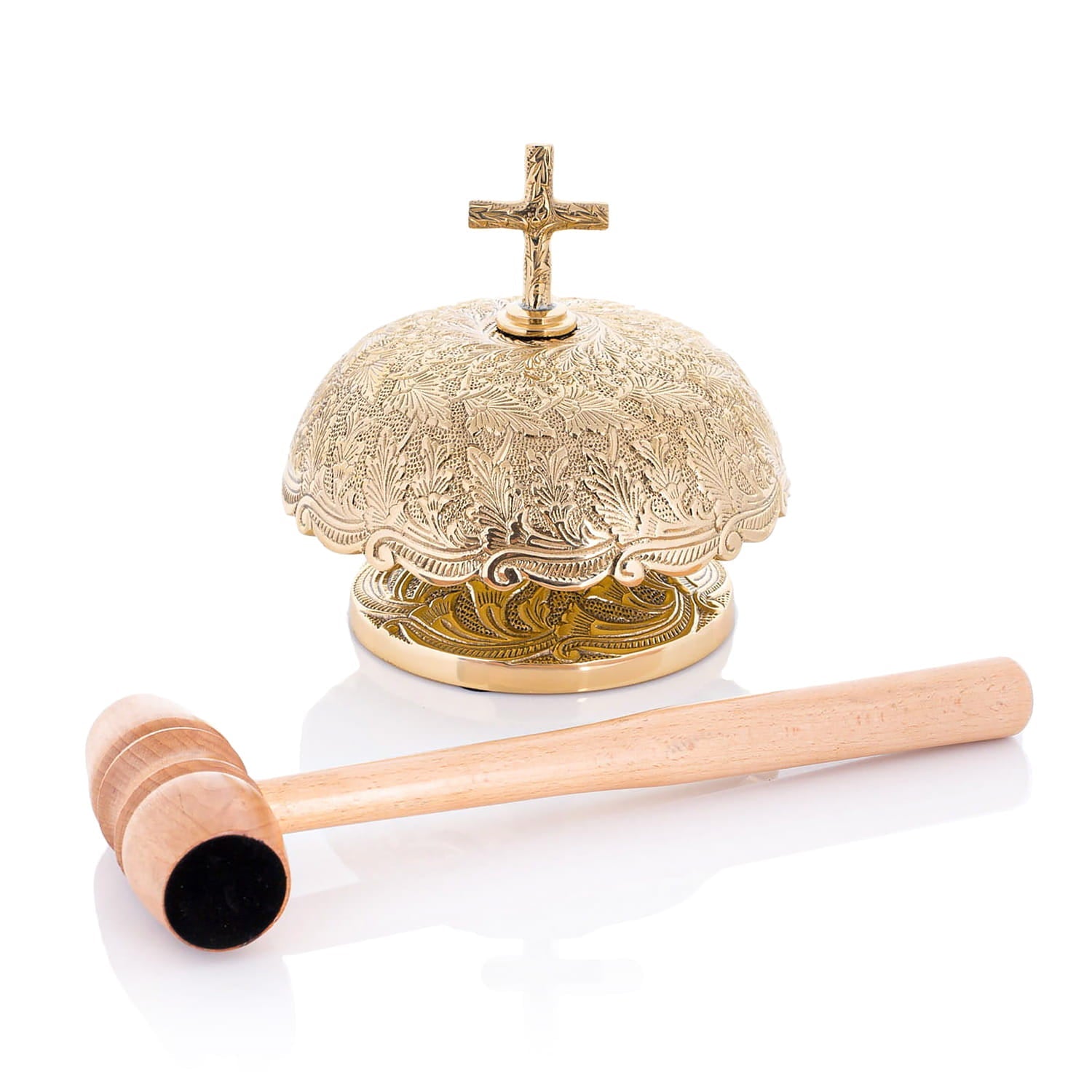 Brass Gong with Wooden Mallet