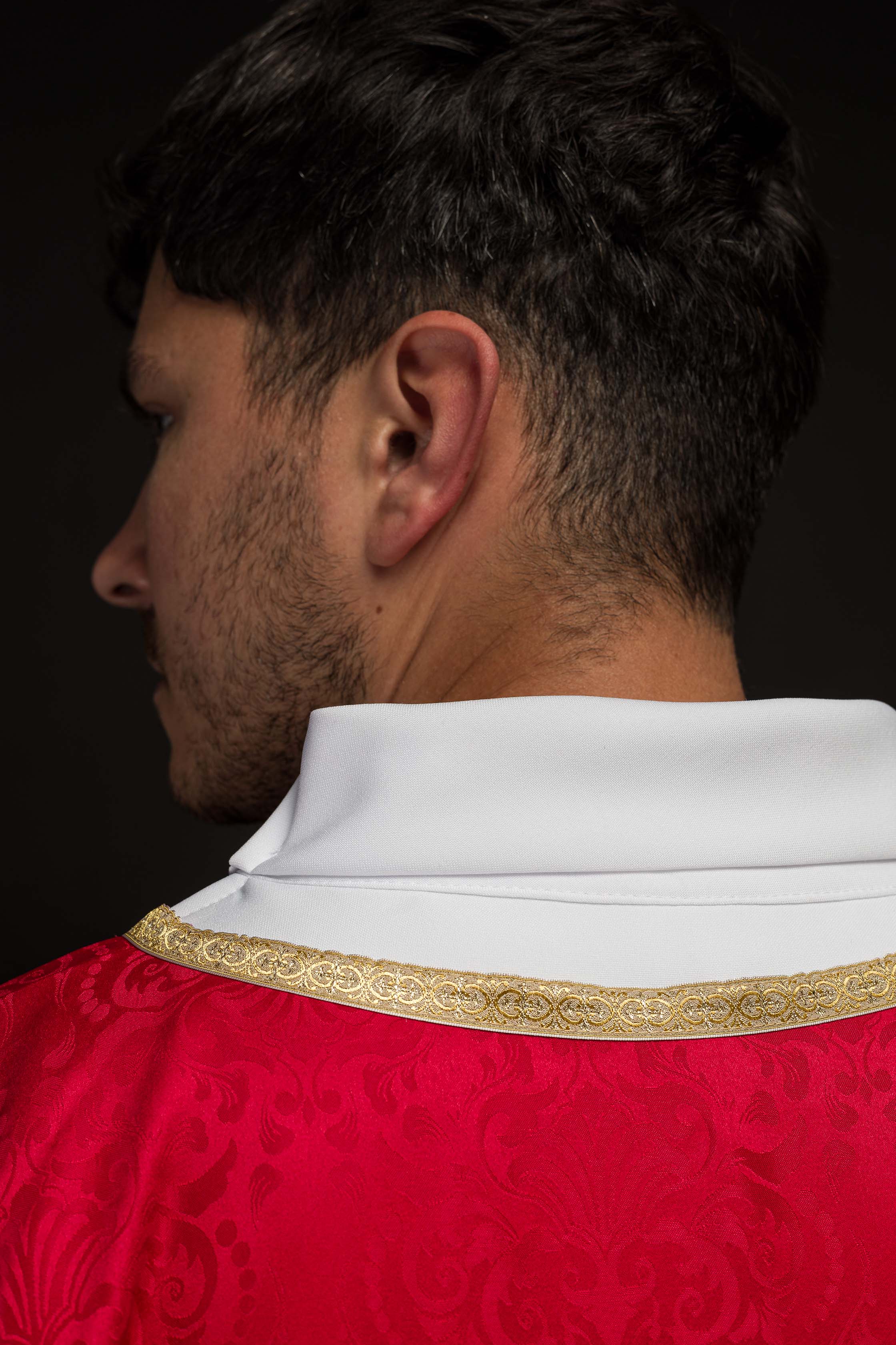 Embroidered Chasuble with the Holy Spirit on Jacquard Fabric - CHASUBLES.COM
