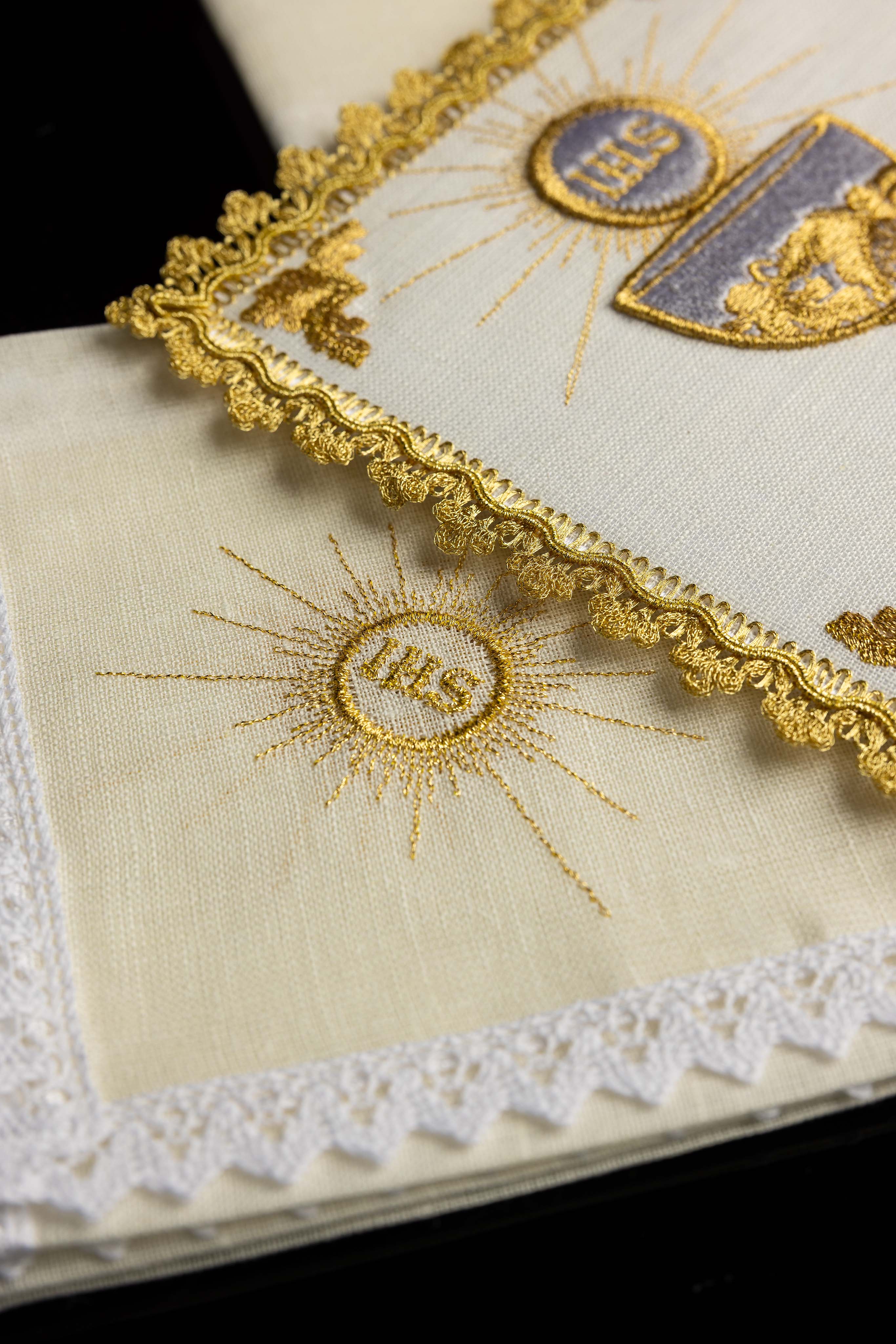 Chalice Set with Golden Chalice Motif and IHS