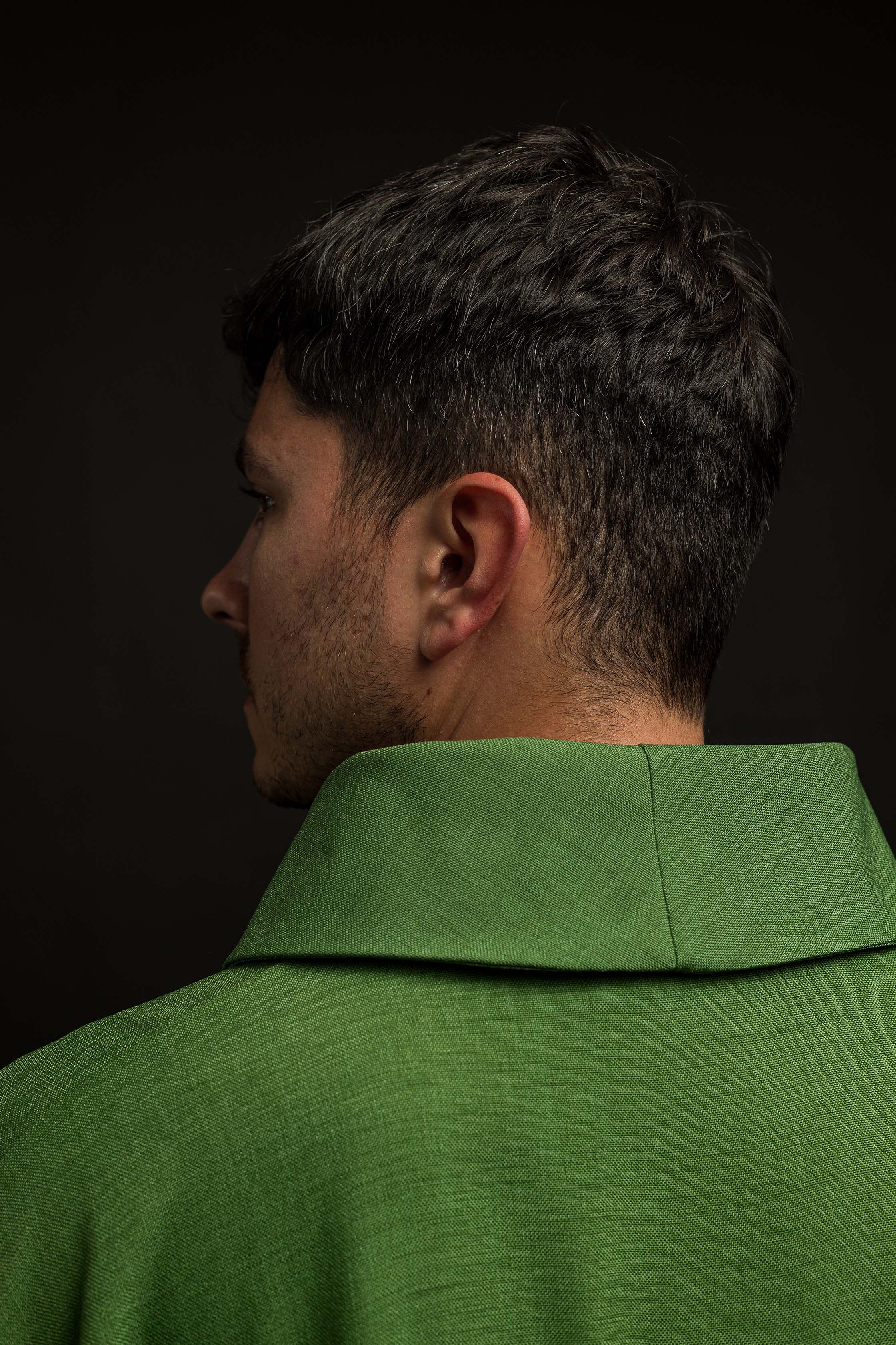 Chasuble with embroidered Crosses in green