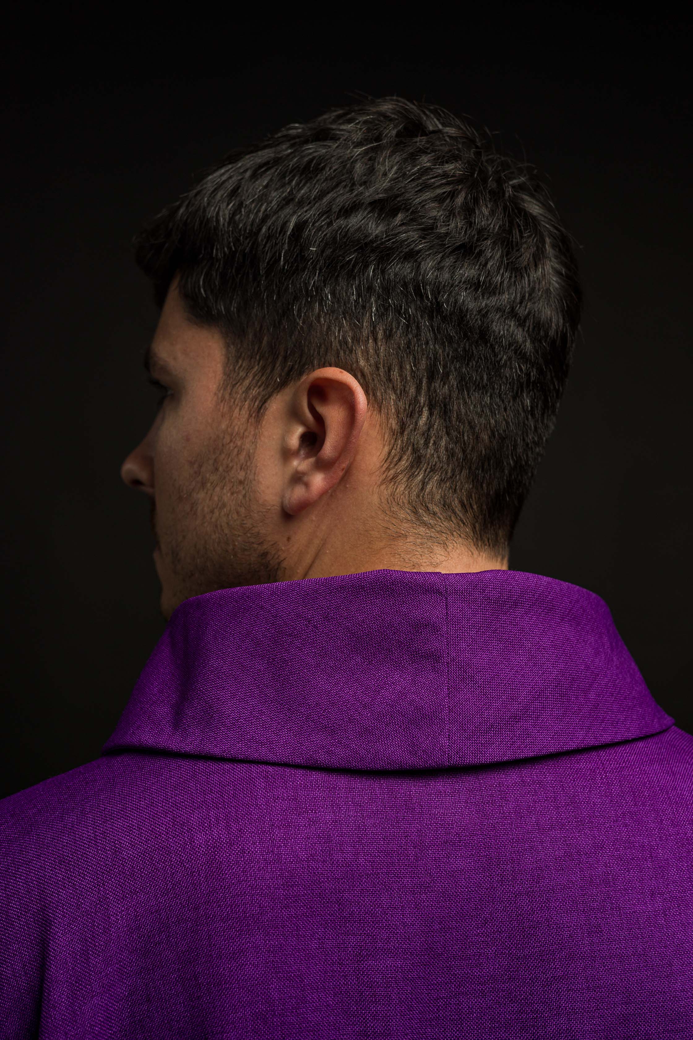 Chasuble with embroidered Crosses in purple