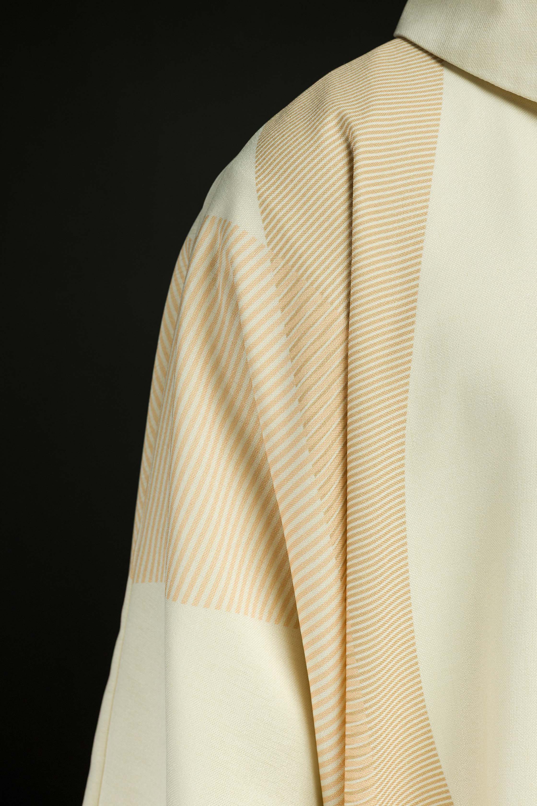 Ivory priests chasuble with printed cross design - CHASUBLES.COM