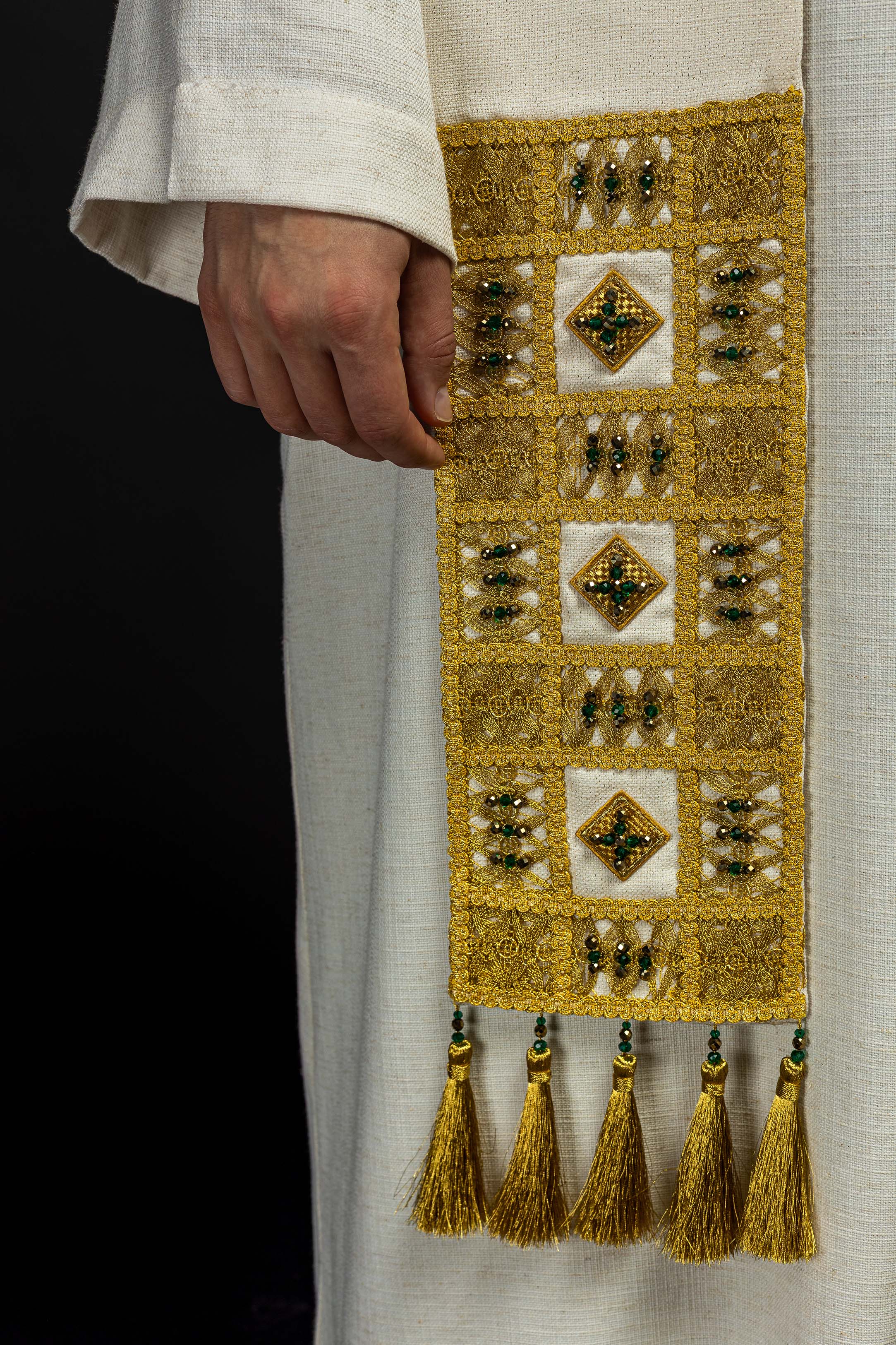 Handmade Stole with Natural Stones Handmade 2013 - CHASUBLES.COM