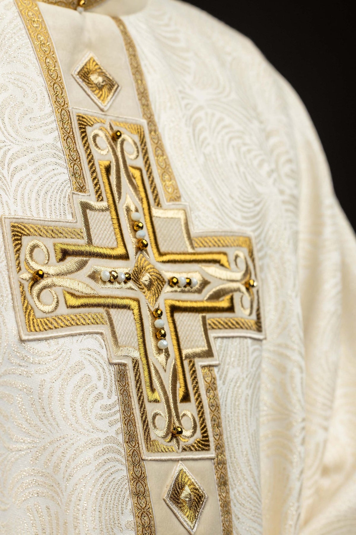 Handmade Chasuble with Natural Stones, 7012