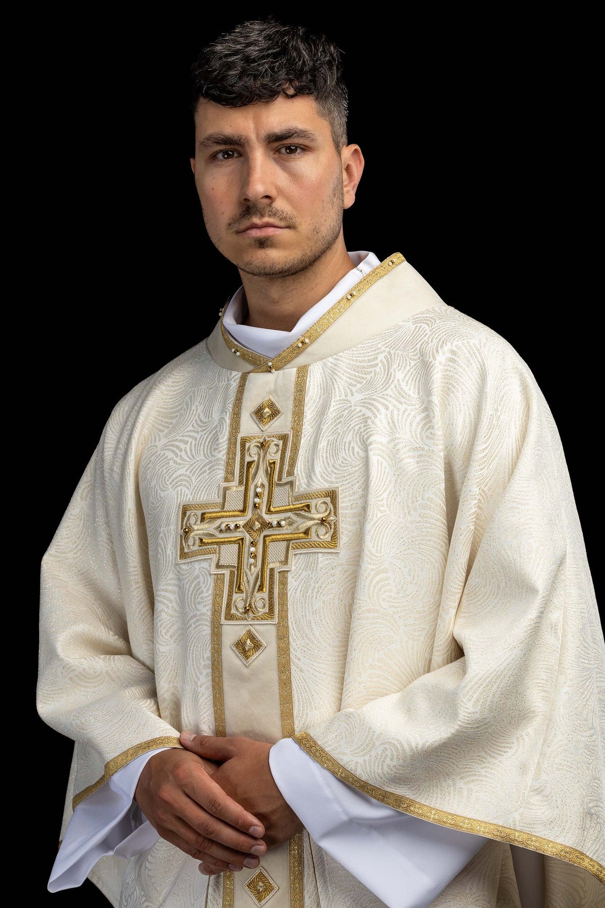 Handmade Chasuble with Natural Stones, 7012