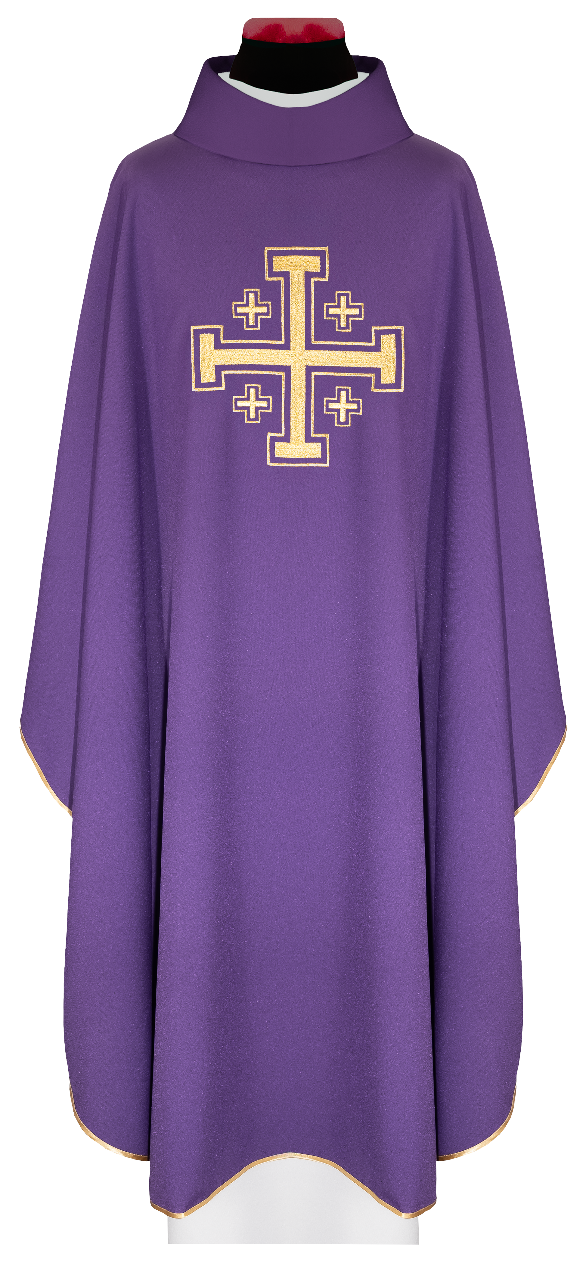 Purple chasuble embroidered with a cross motif - CHASUBLES.COM