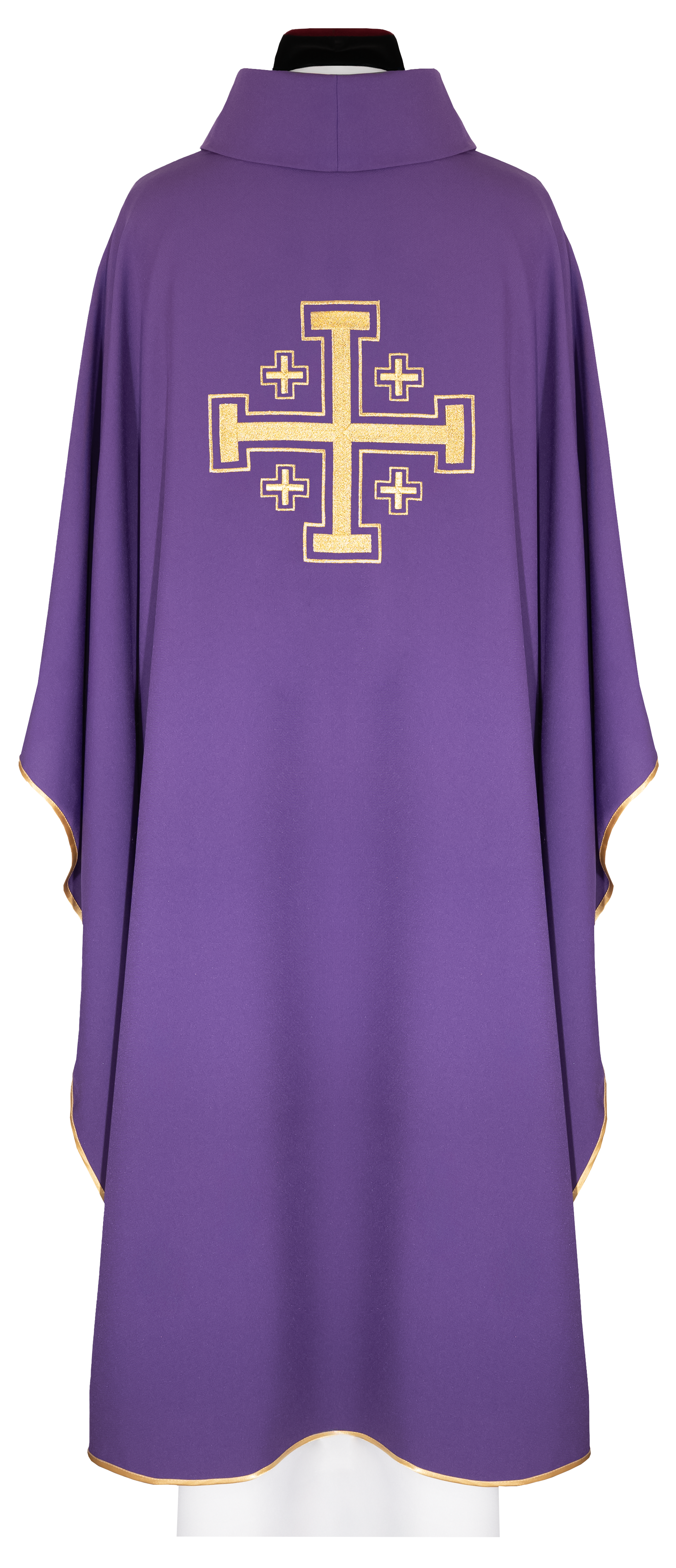 Purple chasuble embroidered with a cross motif - CHASUBLES.COM