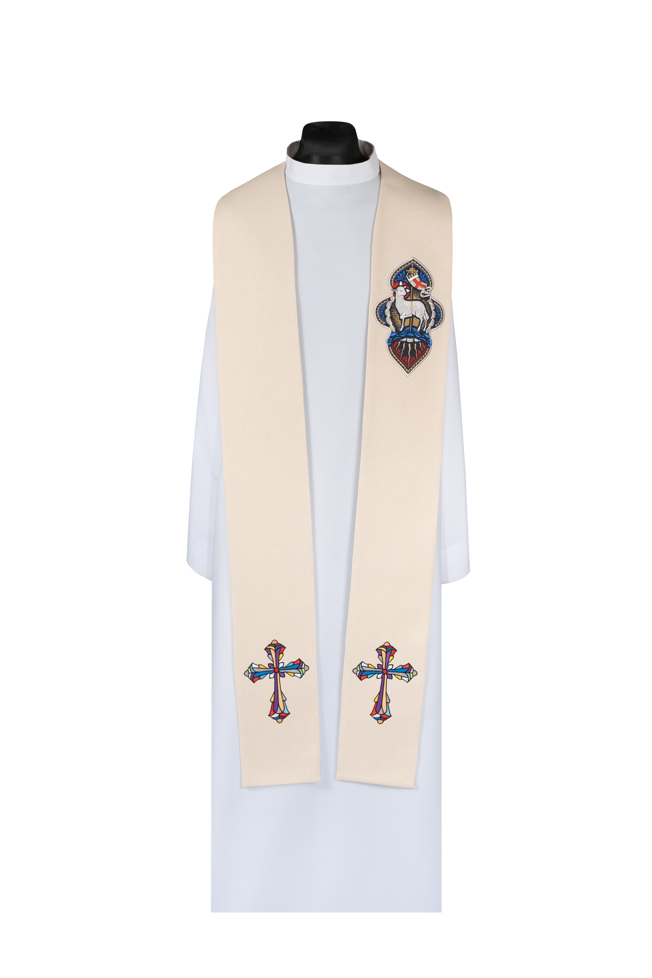 Stuła wielkanocna z haftowanym Barankiem Bożym - ORNATY.PL