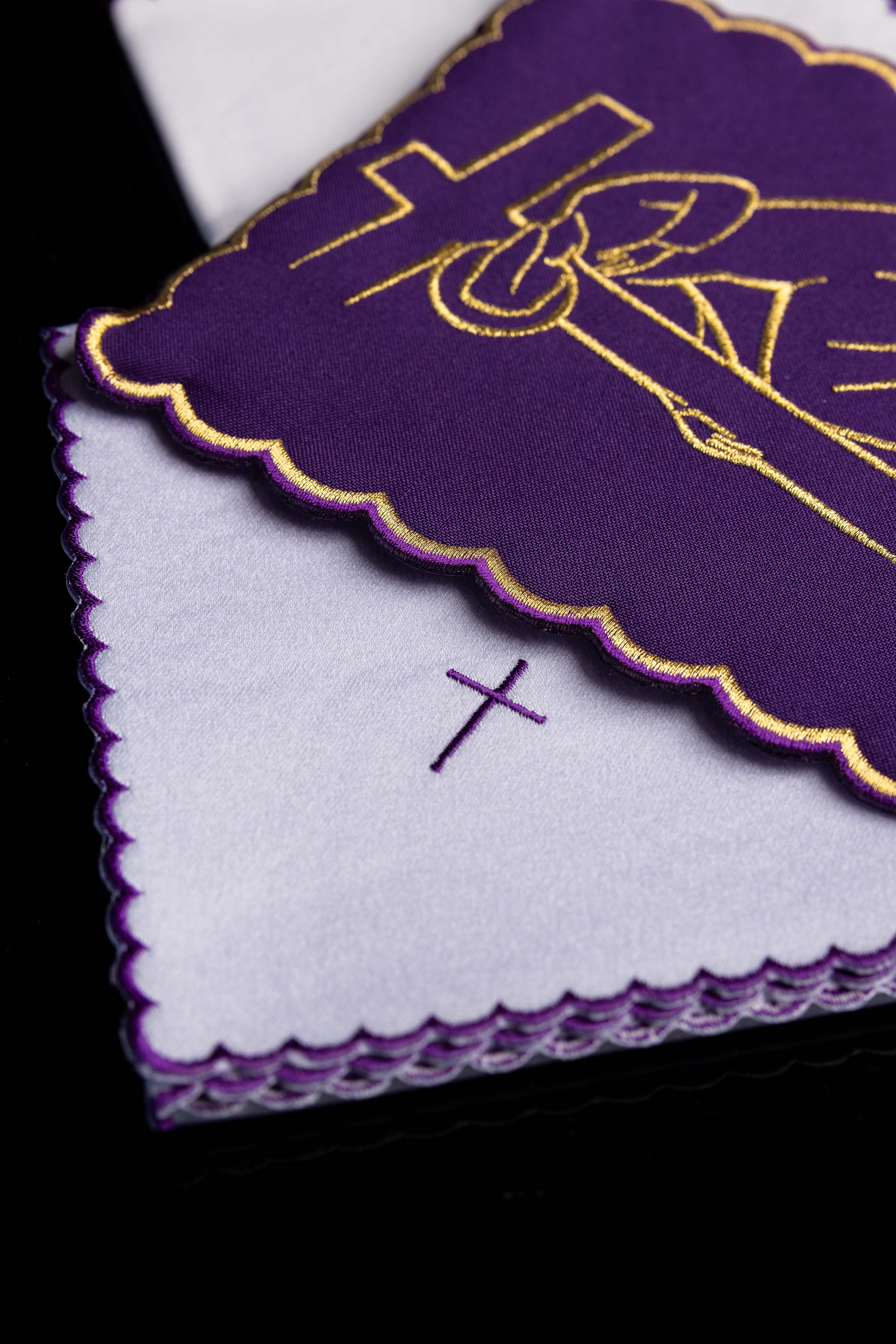 Embroidered chalice linens set Stations of the Cross