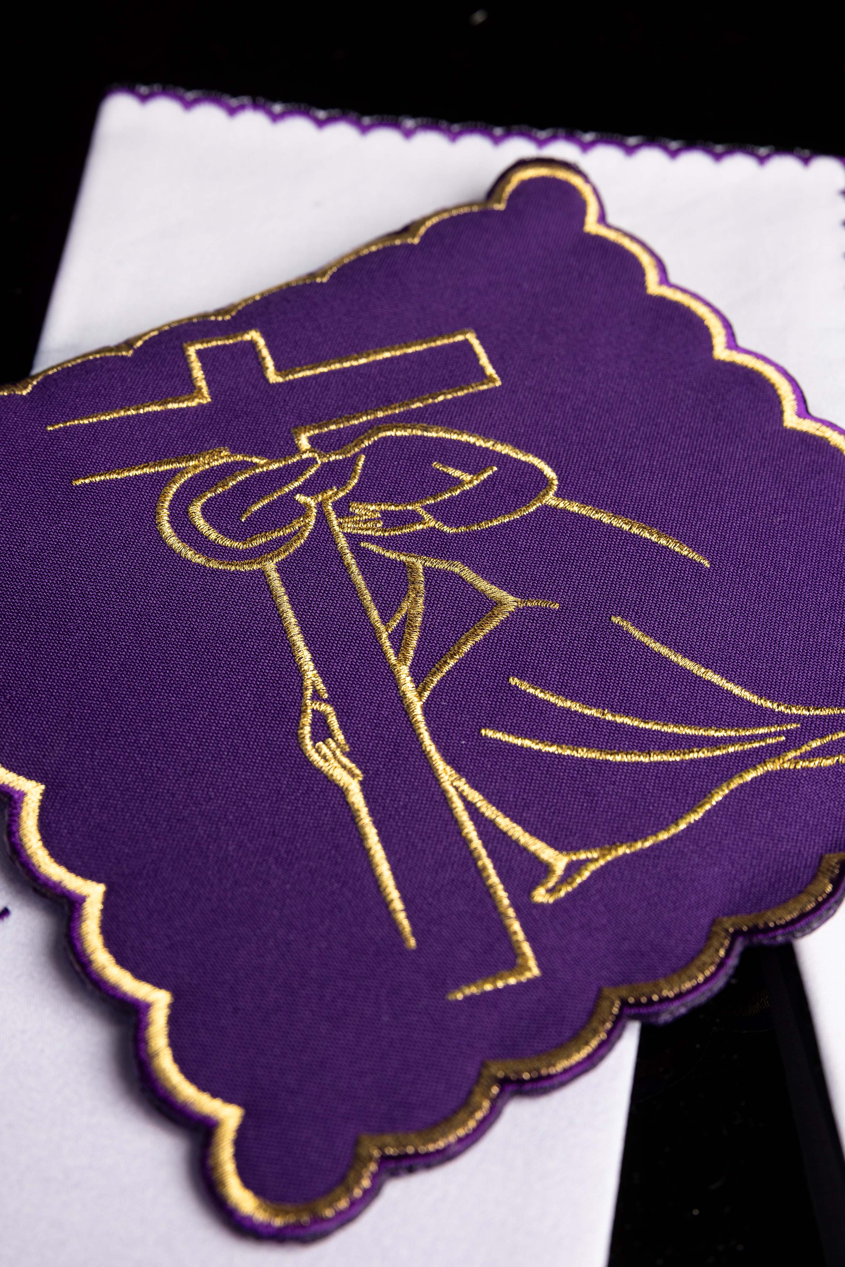 Embroidered chalice linens set Stations of the Cross