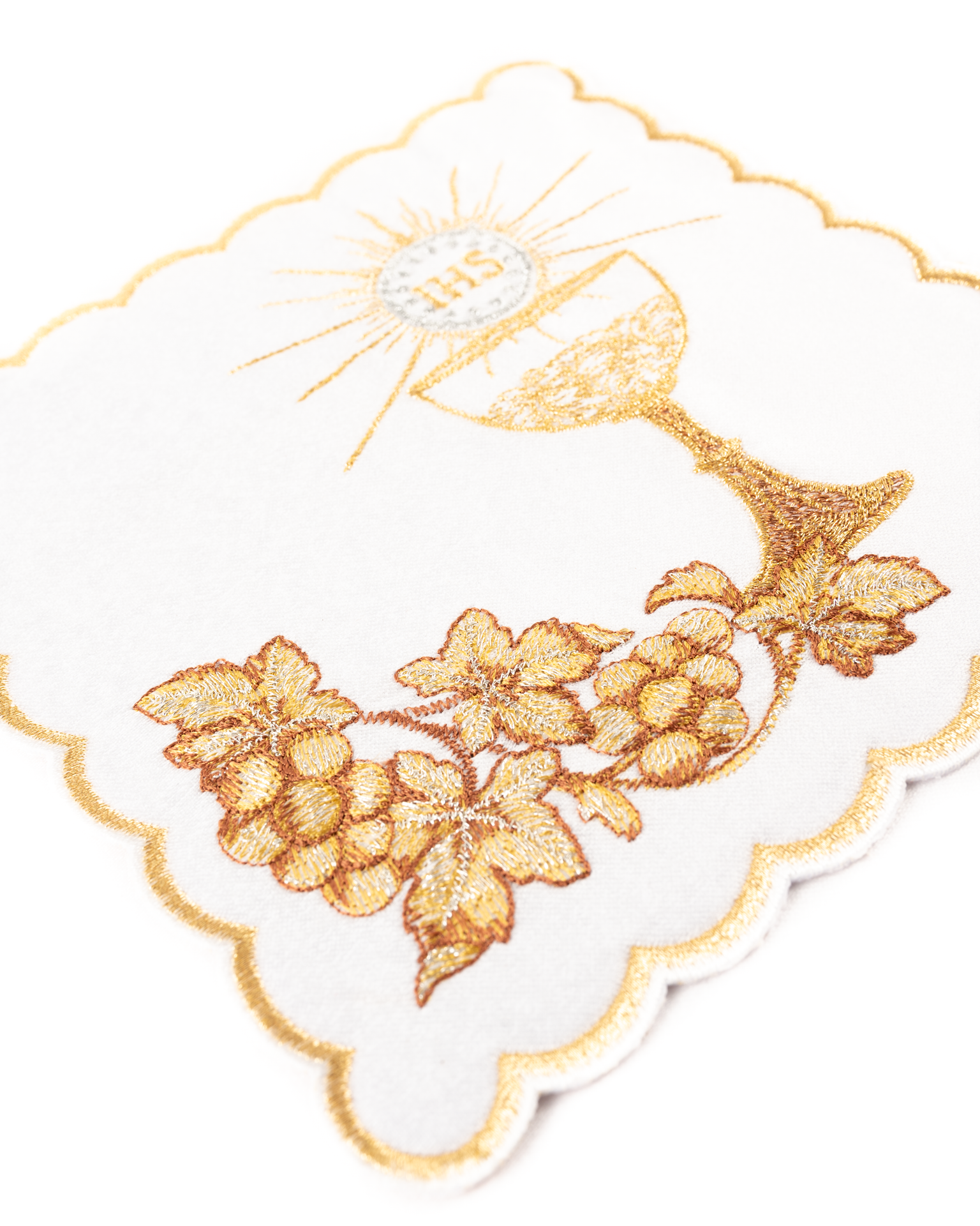 Chalice linens set with Eucharistic motif