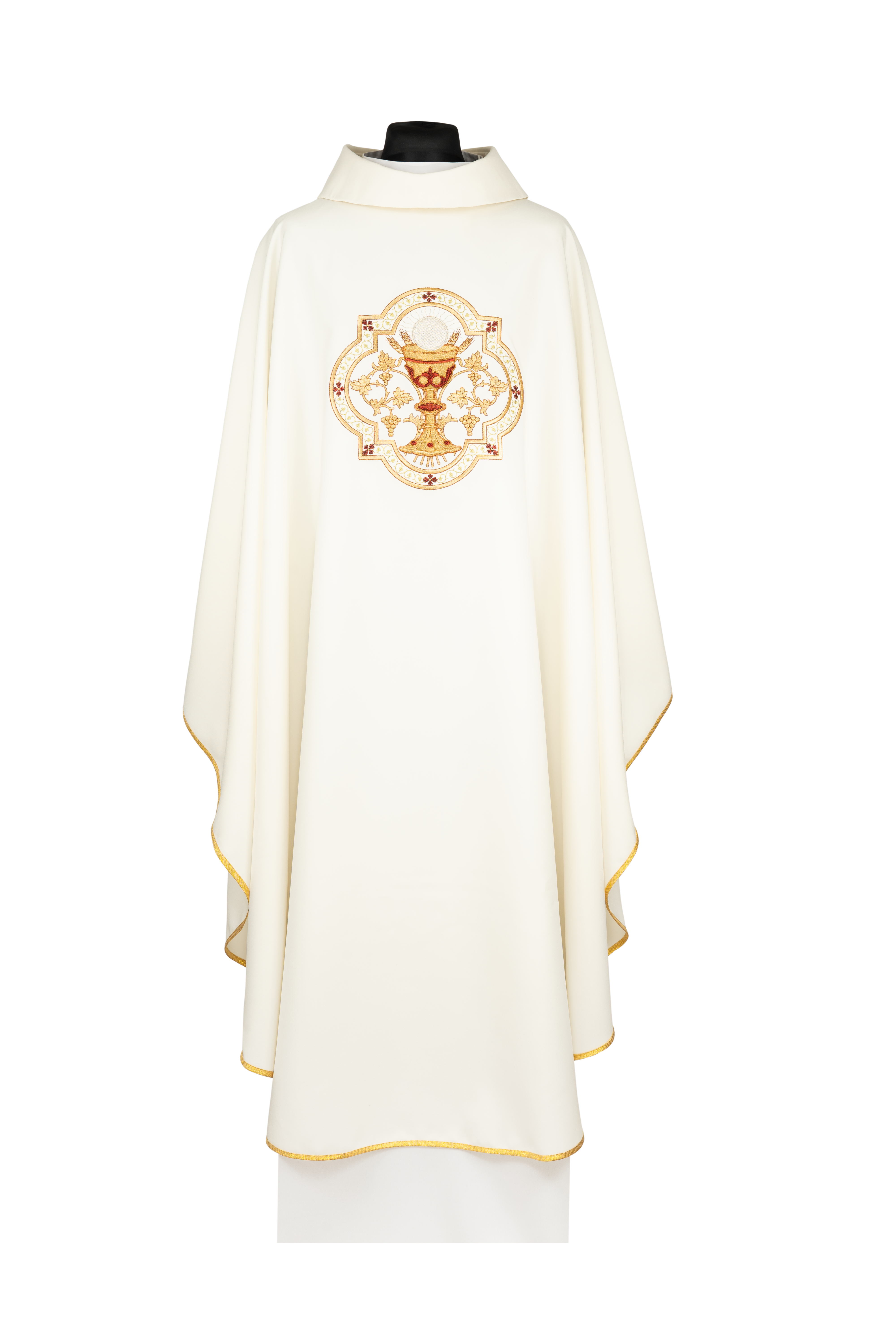 Embroidered chasuble with a Eucharistic Chalice and IHS motif