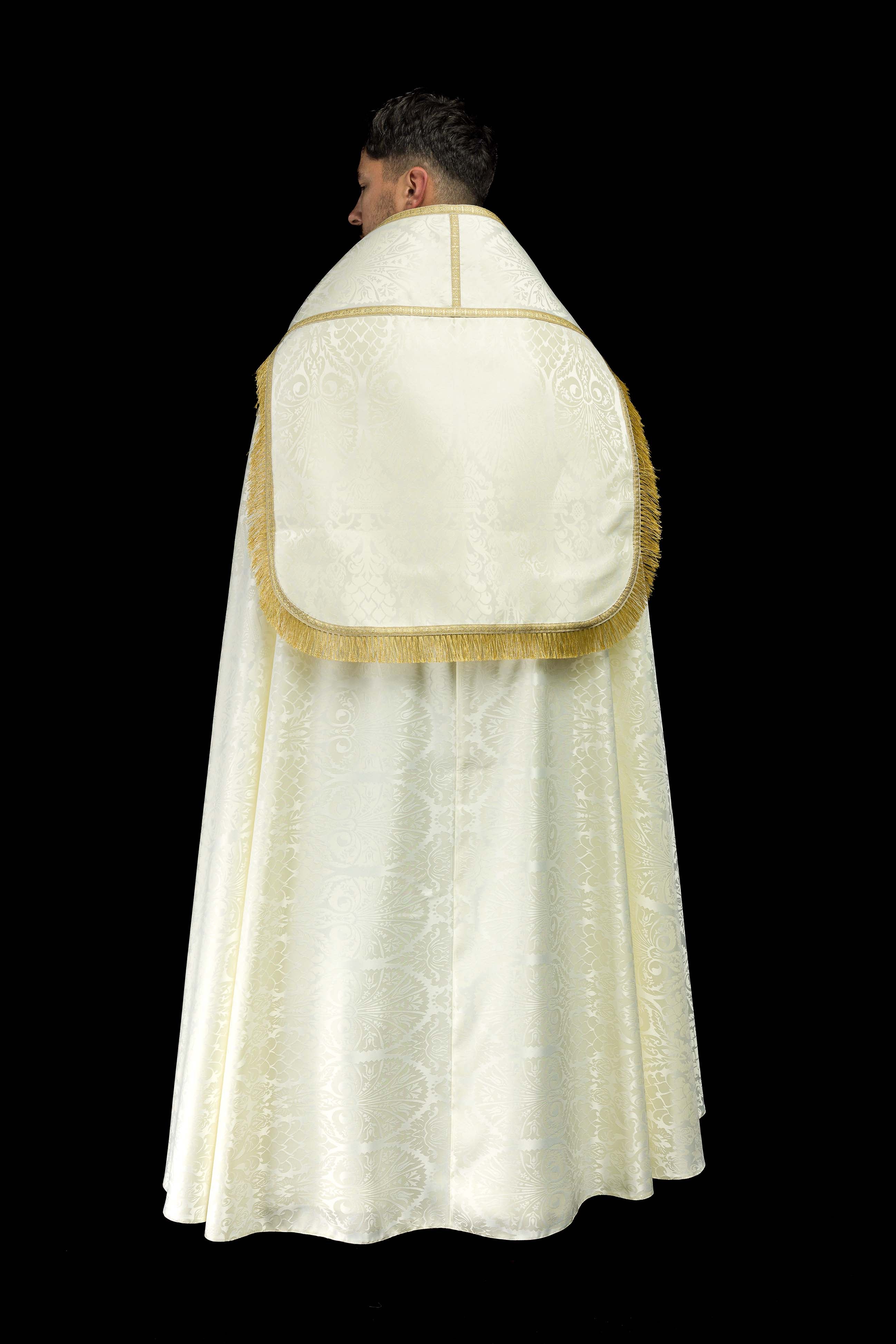 Smooth Ecru Jacquard Roman Cope - CHASUBLES.COM