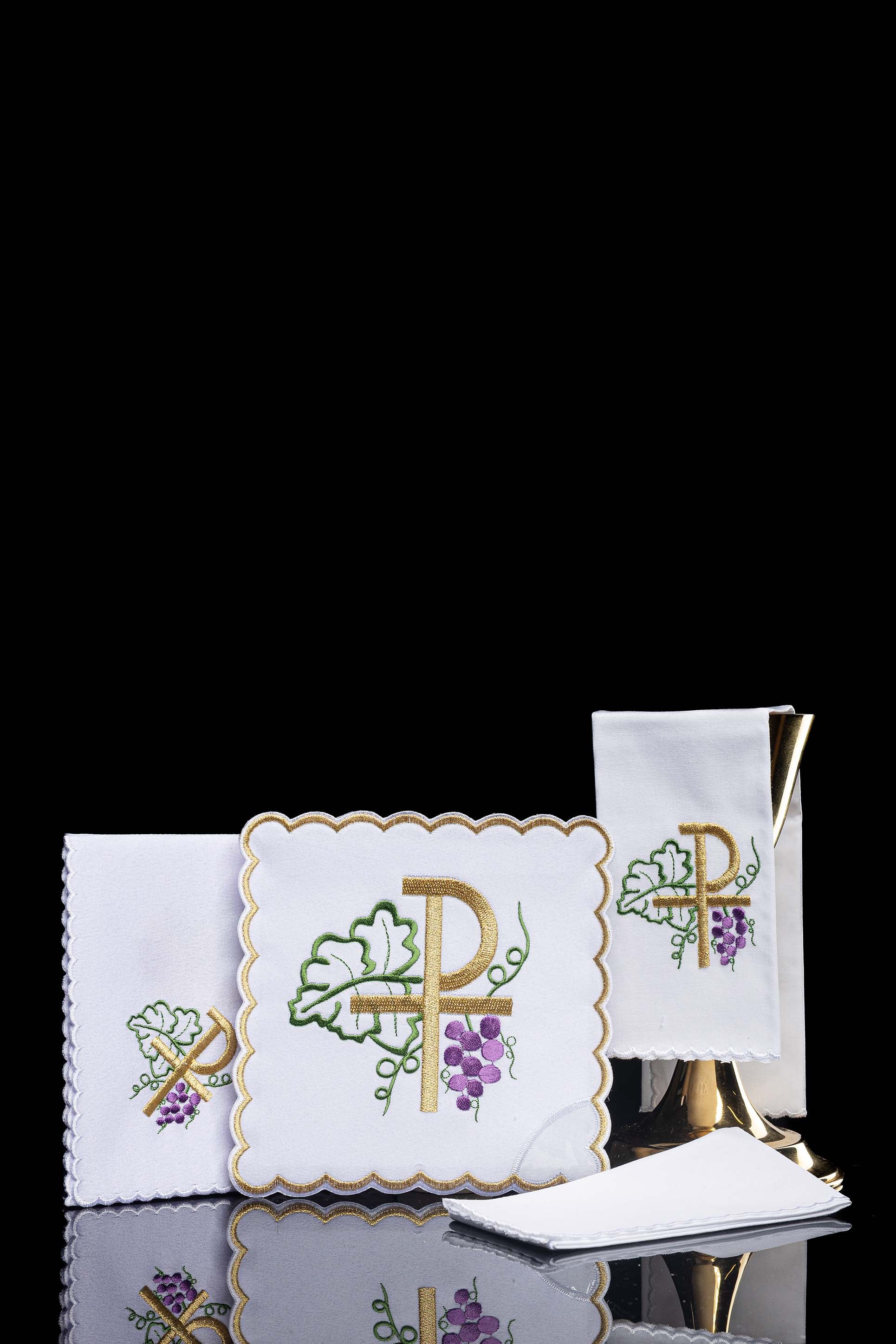 Chalice Linens with PAX and Grapevine Embroidery