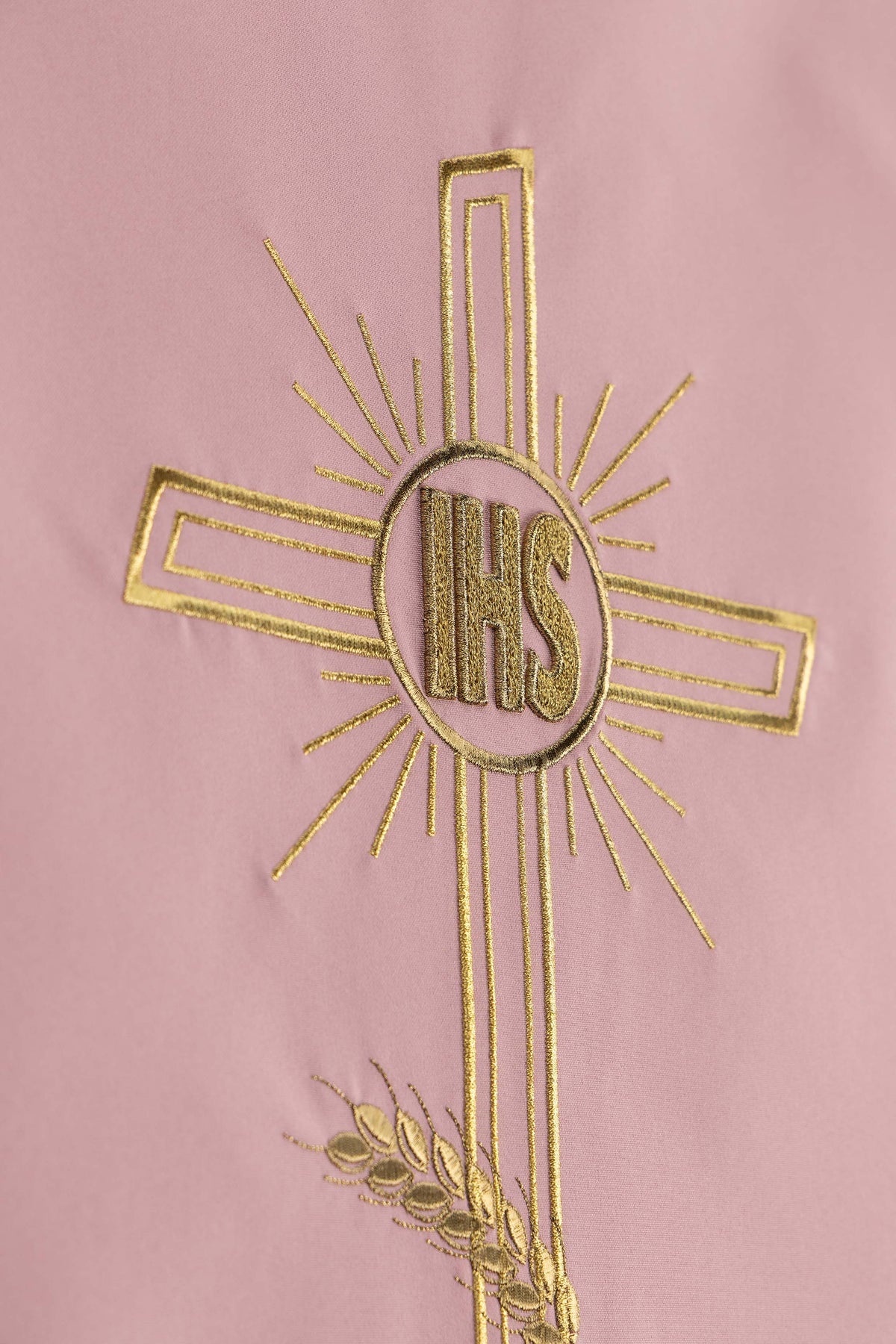 Pink Lectern Cloth with Embroidered Cross Motif