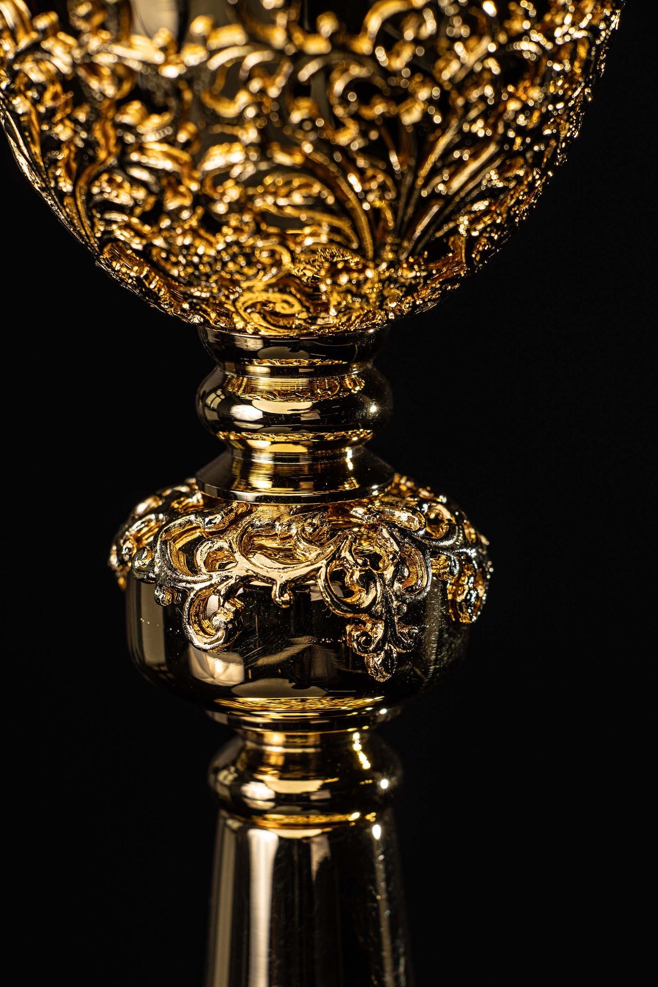 Handcrafted Gold-Plated Mass Chalice Adorned with Sapphires