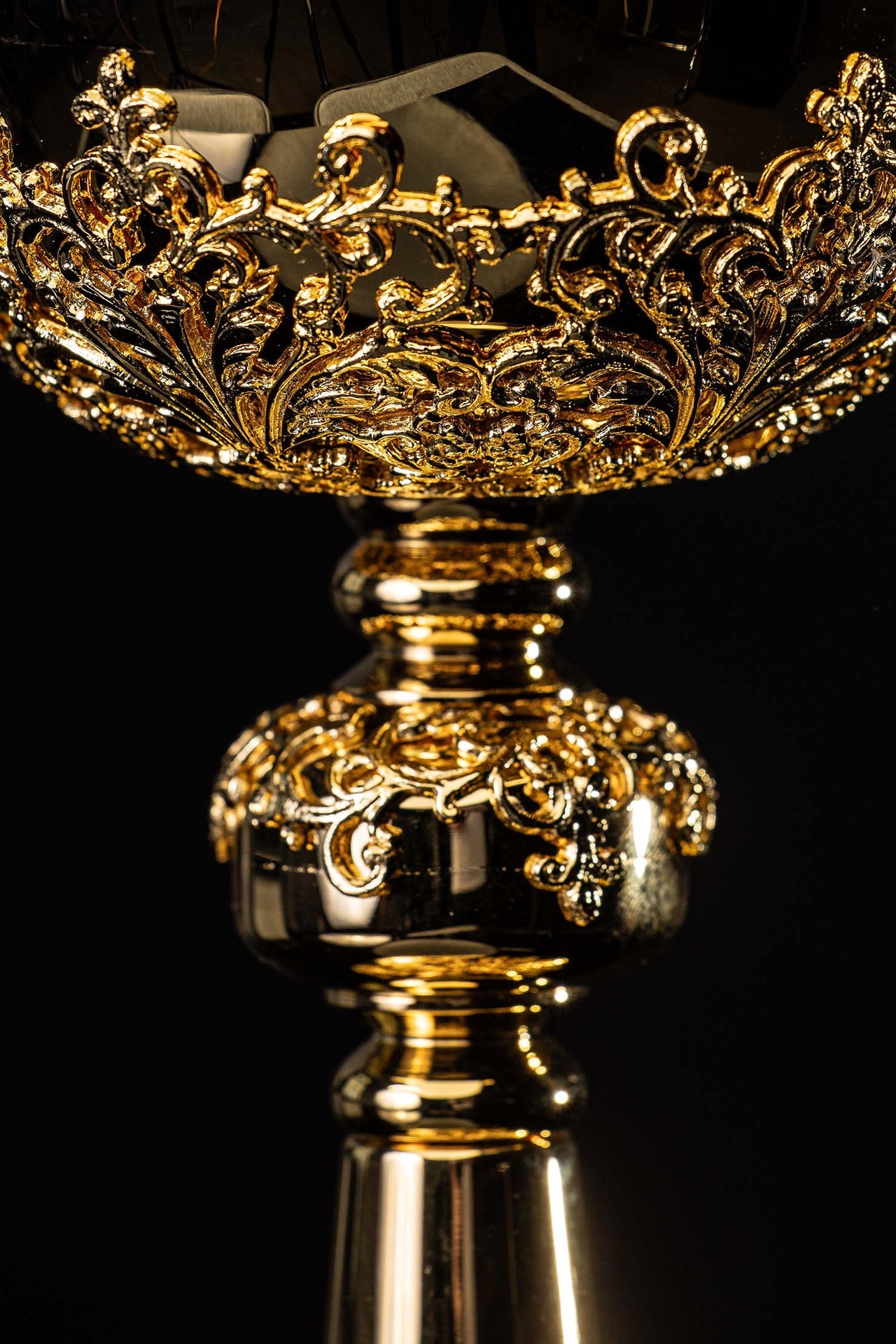 Handcrafted Gold-Plated Ciborium Adorned with Sapphires