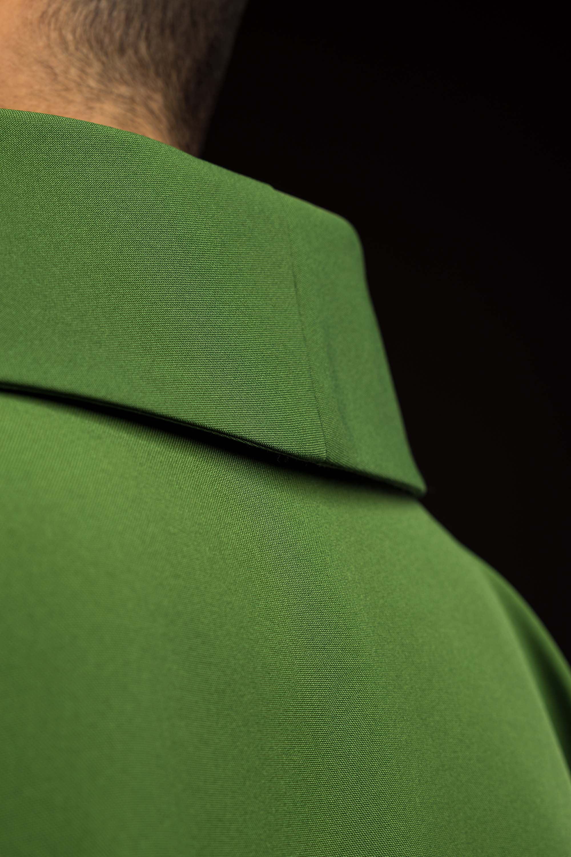 Green chasuble embroidered with cross