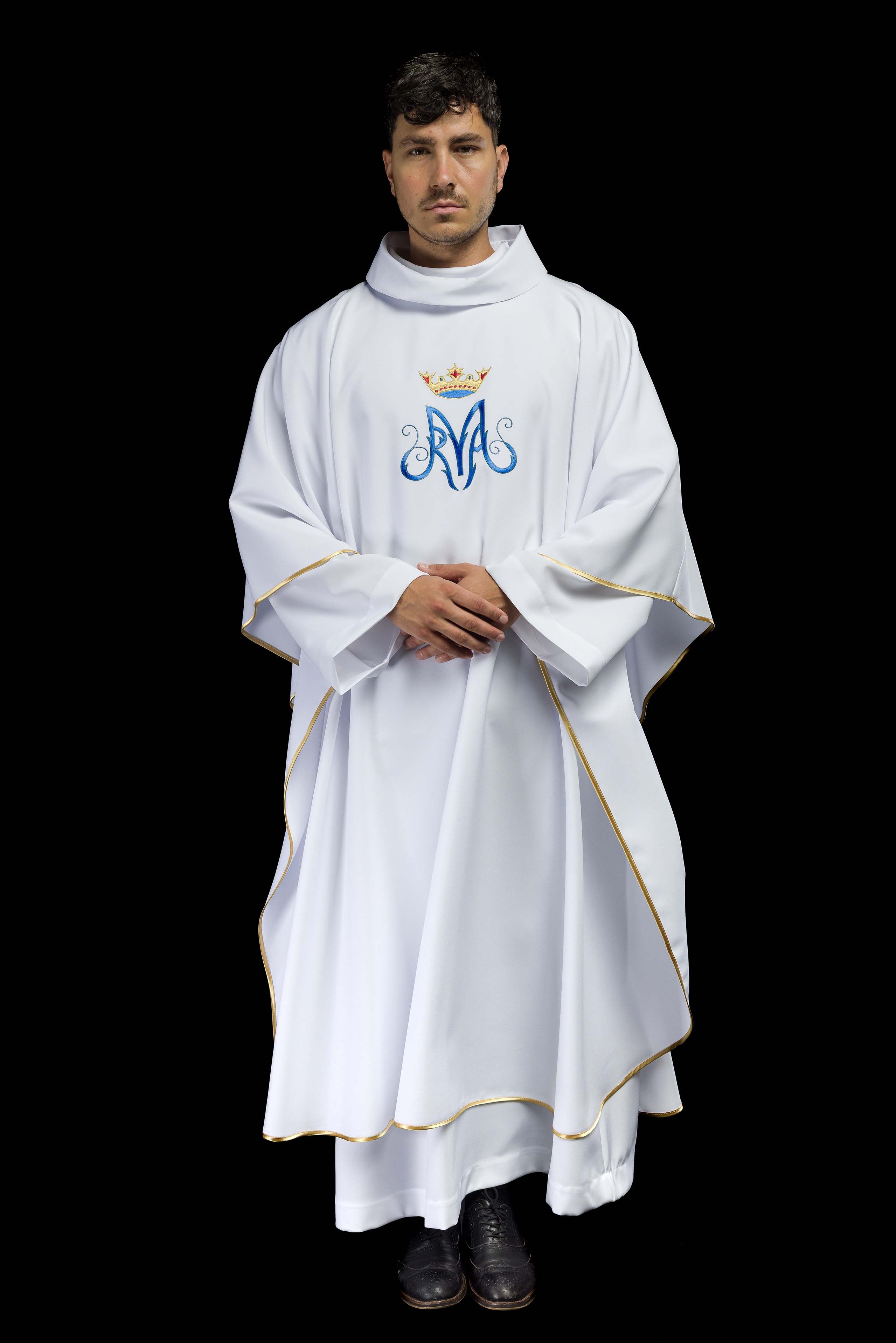 White liturgical Marian chasuble