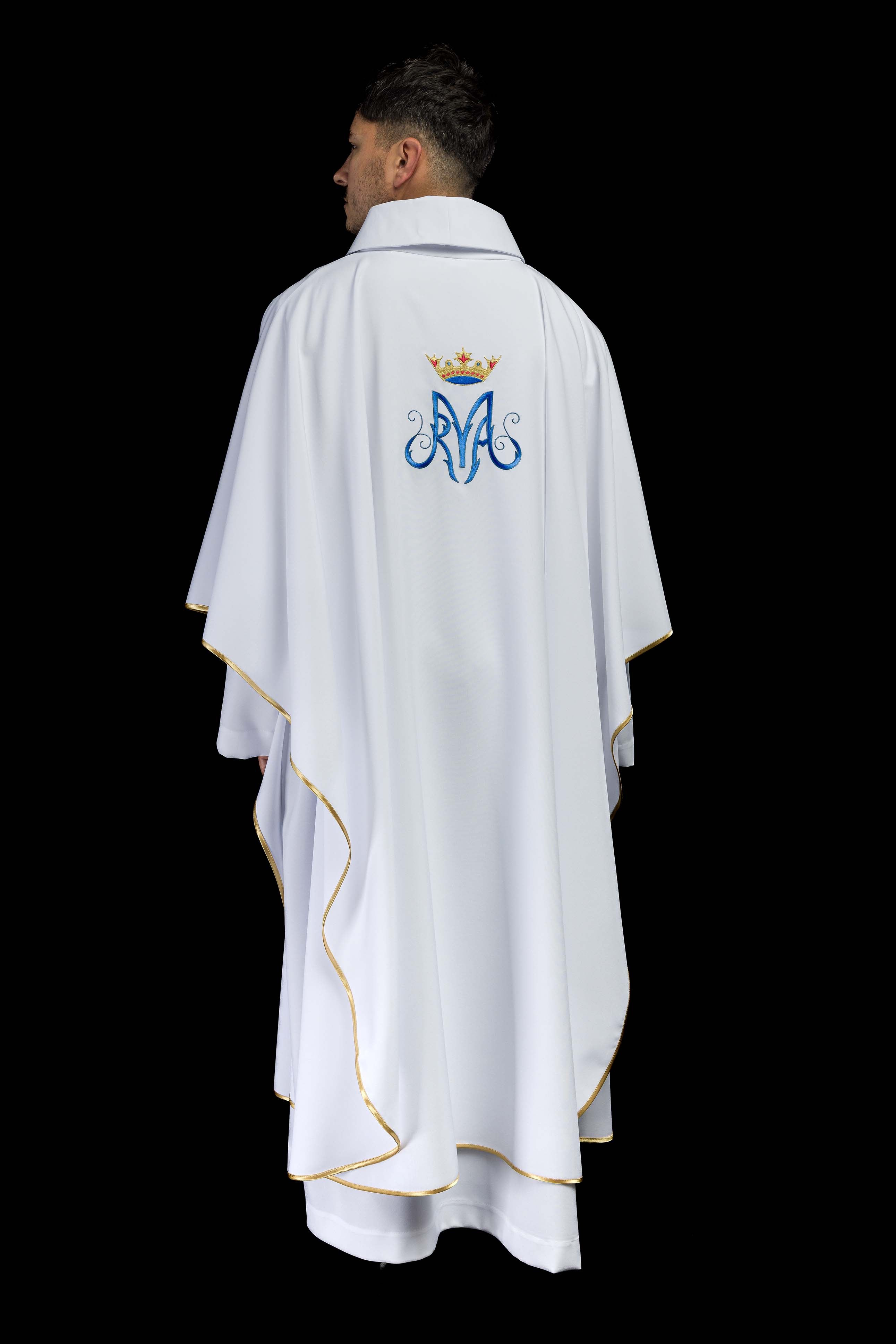 White liturgical Marian chasuble