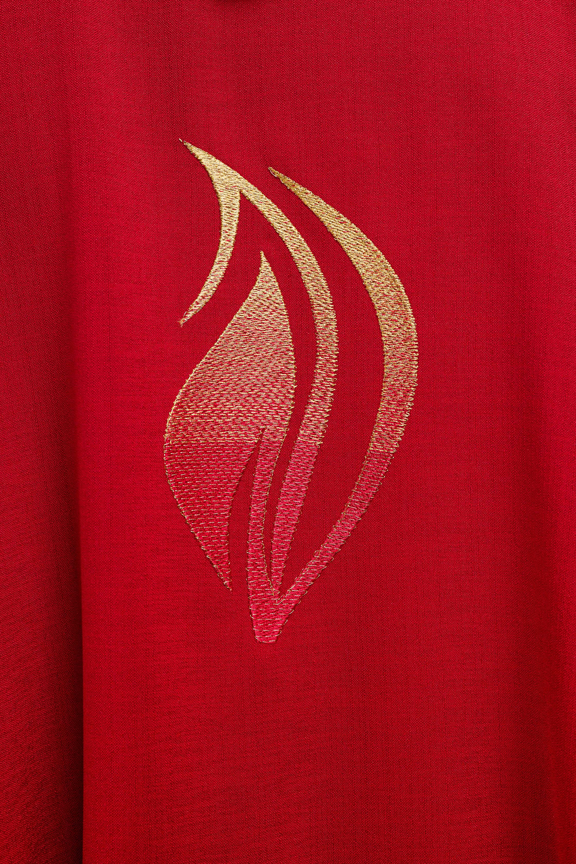 Red Chasuble with embroidery of the Holy Spirit and the Cross - CHASUBLES.COM