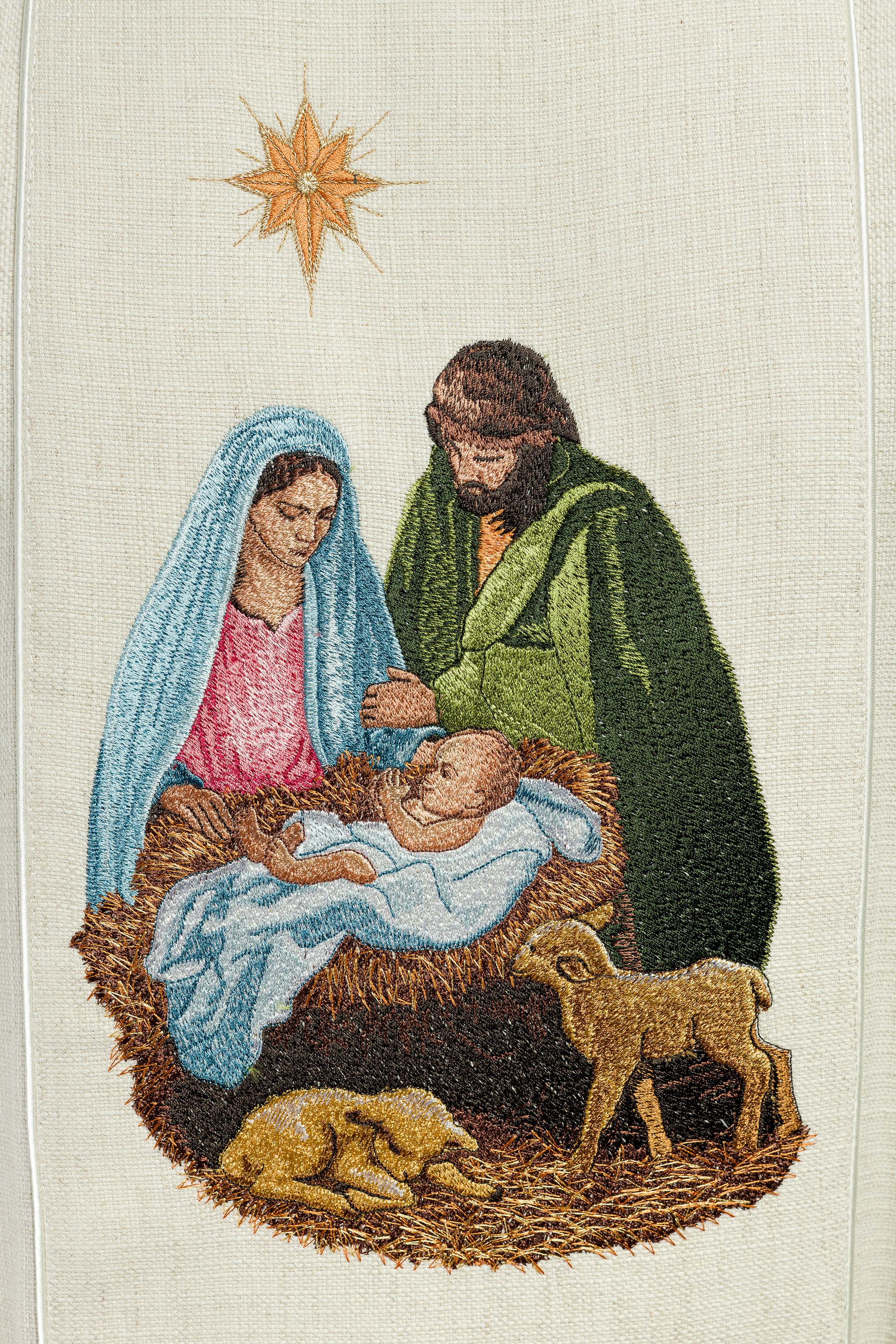 Chasuble embroidered with Holy Family motif in gold - CHASUBLES.COM