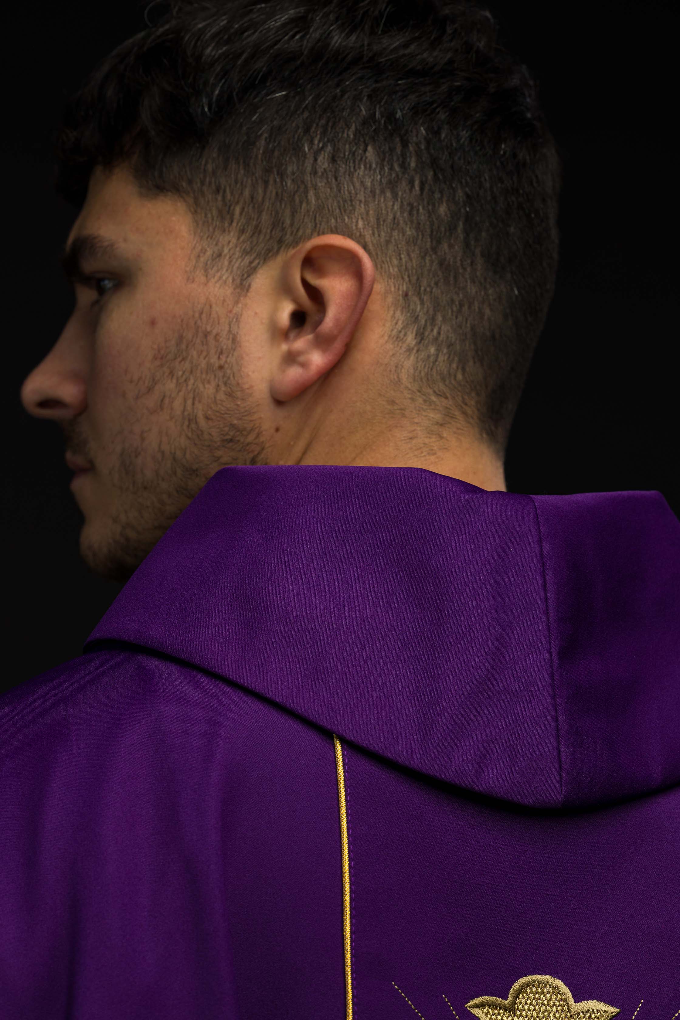 Chasuble Cross and Ears of Wheat in purple