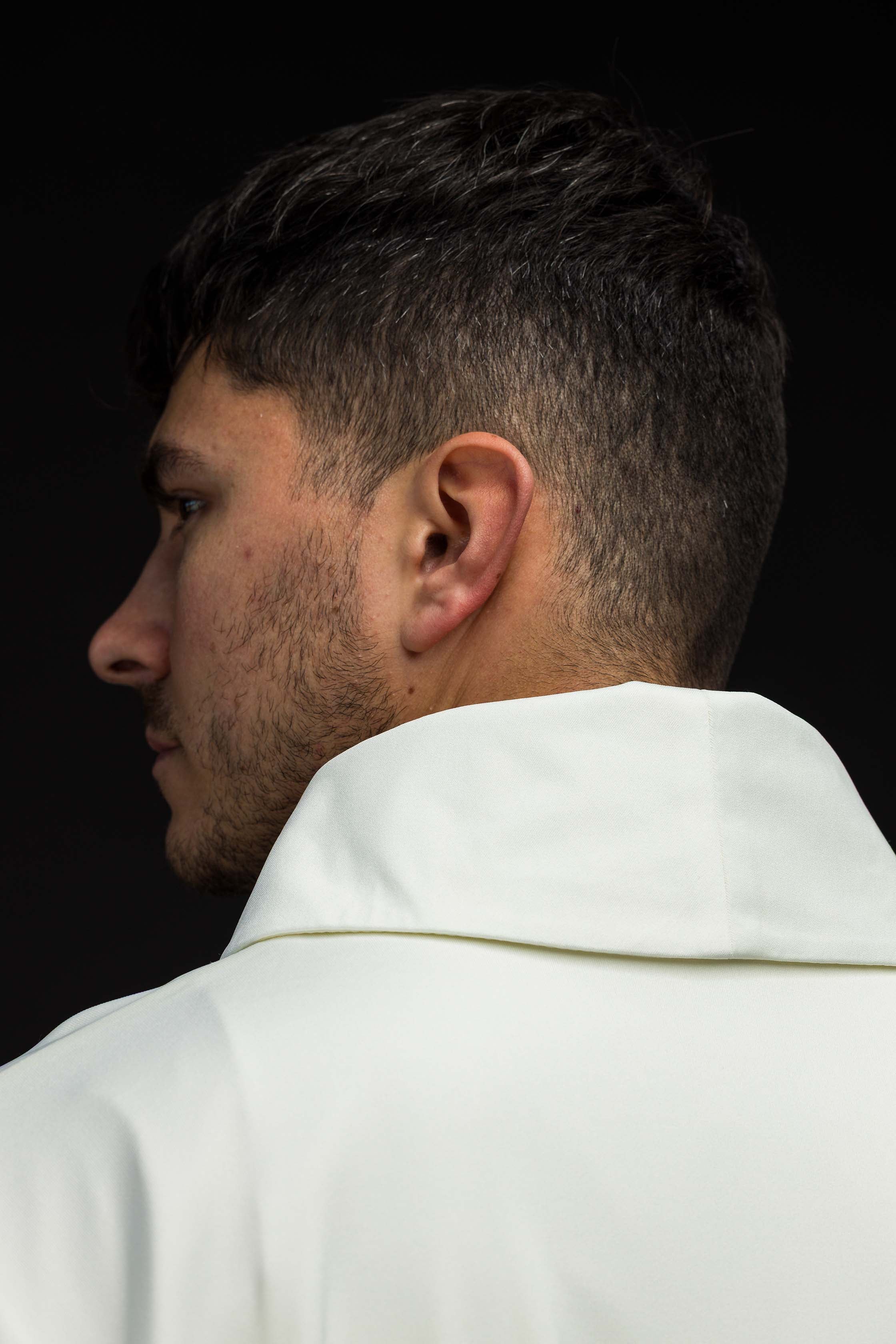 Lightweight ivory chasuble with IHS made from SACROLITE