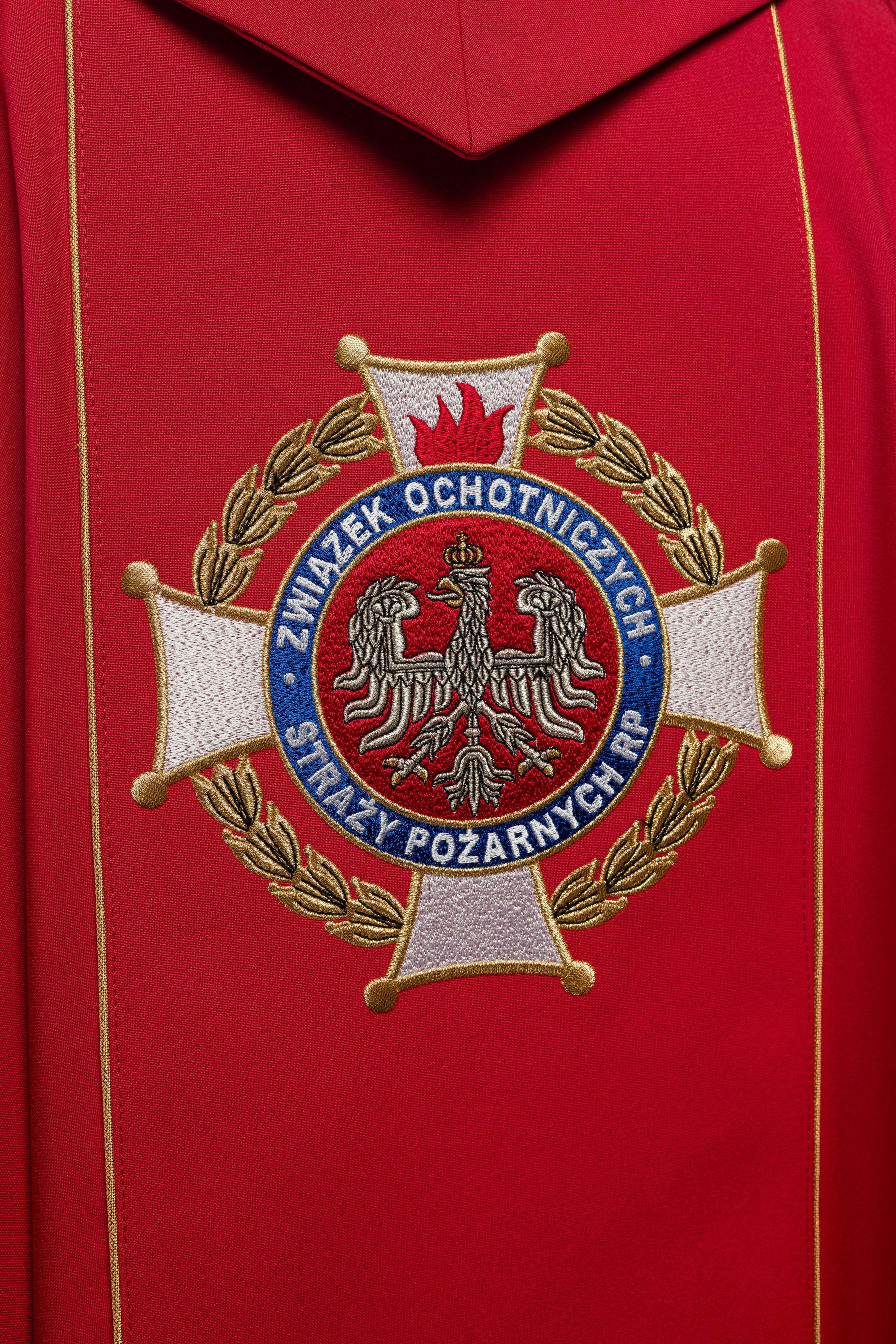 Richly embroidered chasuble with the image of Saint Florian - CHASUBLES.COM