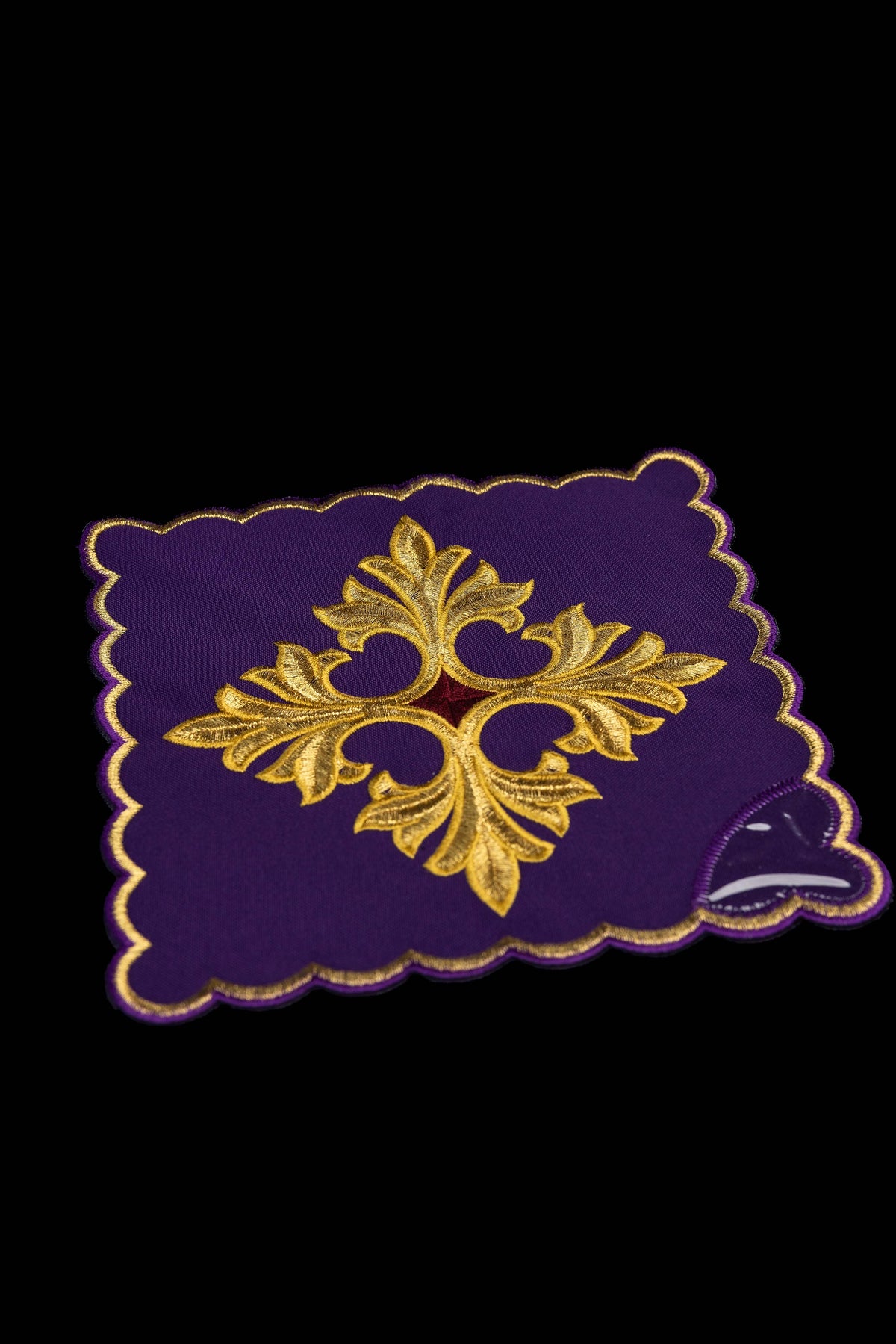 Set of Four Chalice Palls with Embroidered Cross Symbol