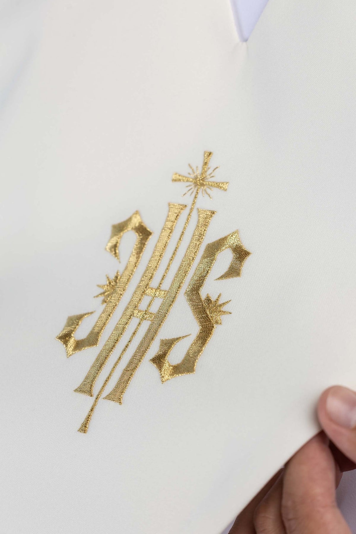 Ecru Lector's Pallium with Gold IHS Embroidery