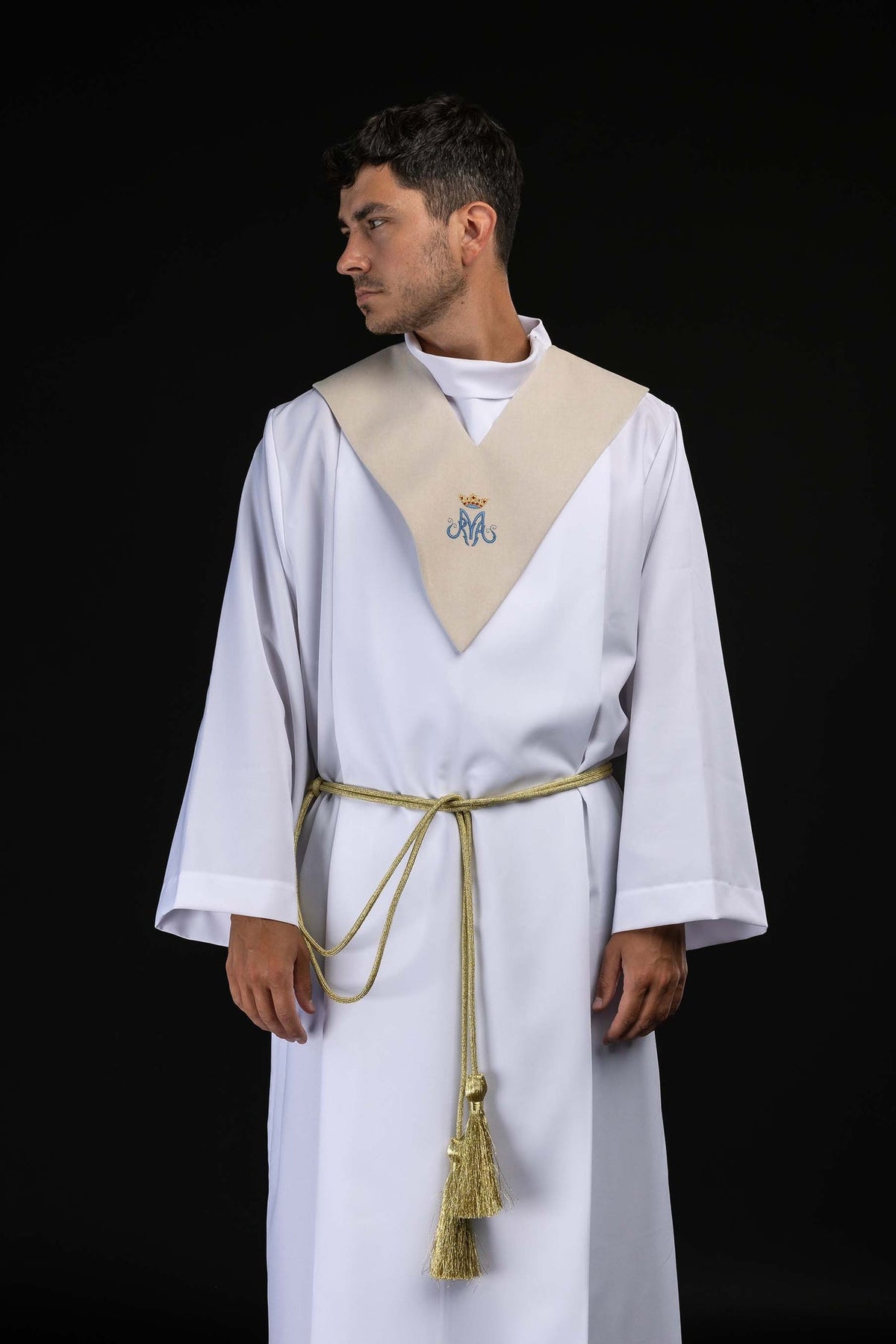 Ecru Lector's Stole with Marian Embroidery