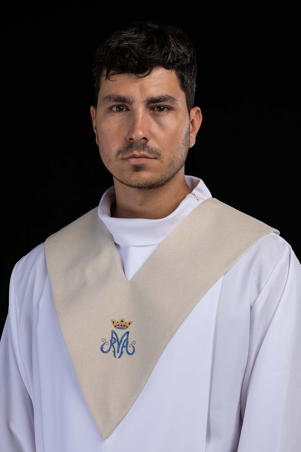 Ecru Lector's Stole with Marian Embroidery