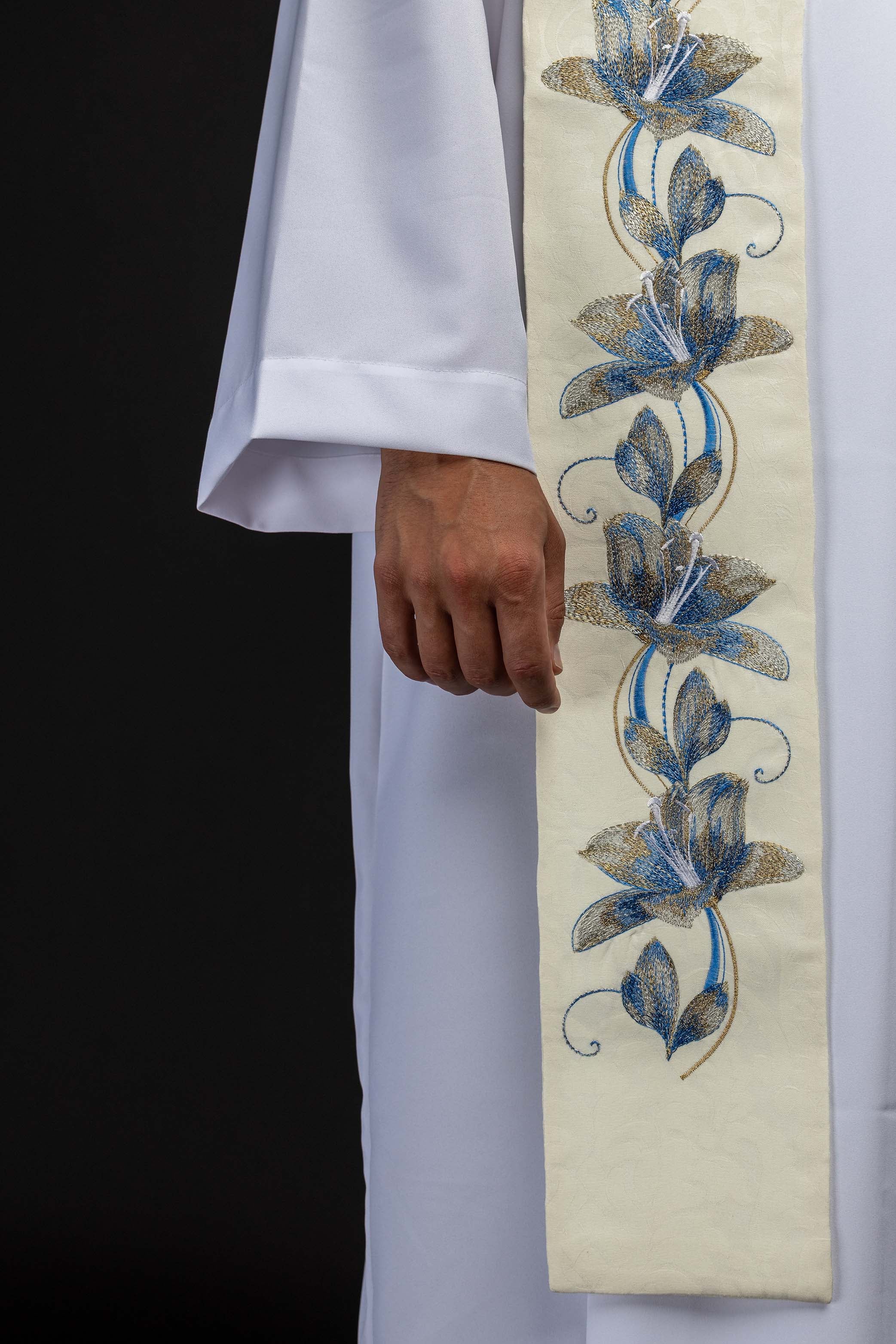 Embroidered stole with the image of Our Lady of Medjugorje