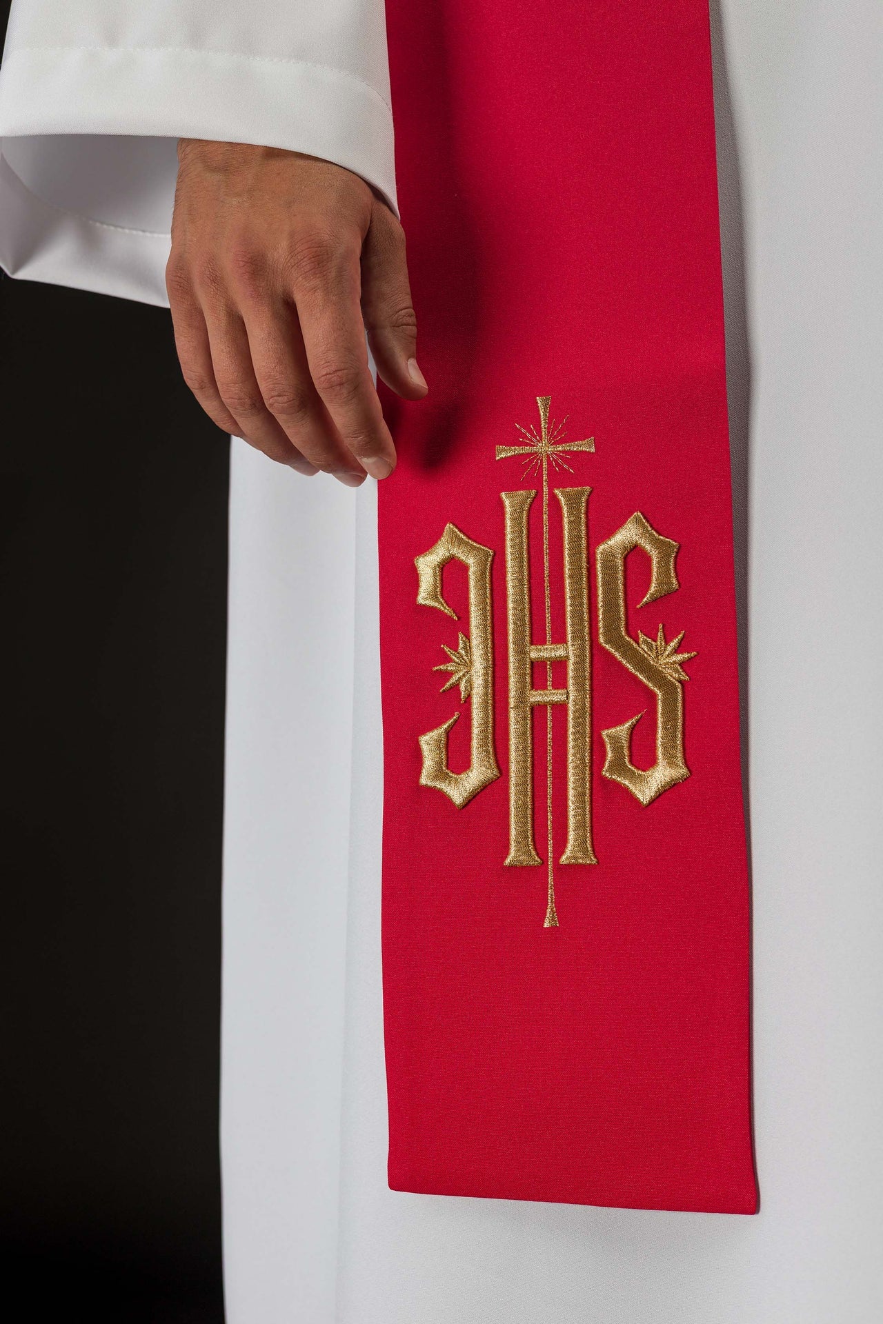 Embroidered Stole with an Image of Saint Florian - CHASUBLES.COM