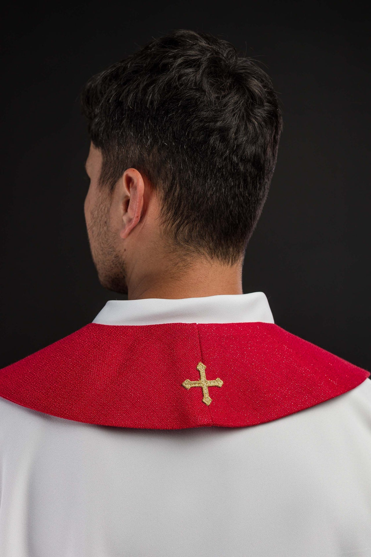 Richly Embroidered Stole with an Image of Saint Florian - CHASUBLES.COM