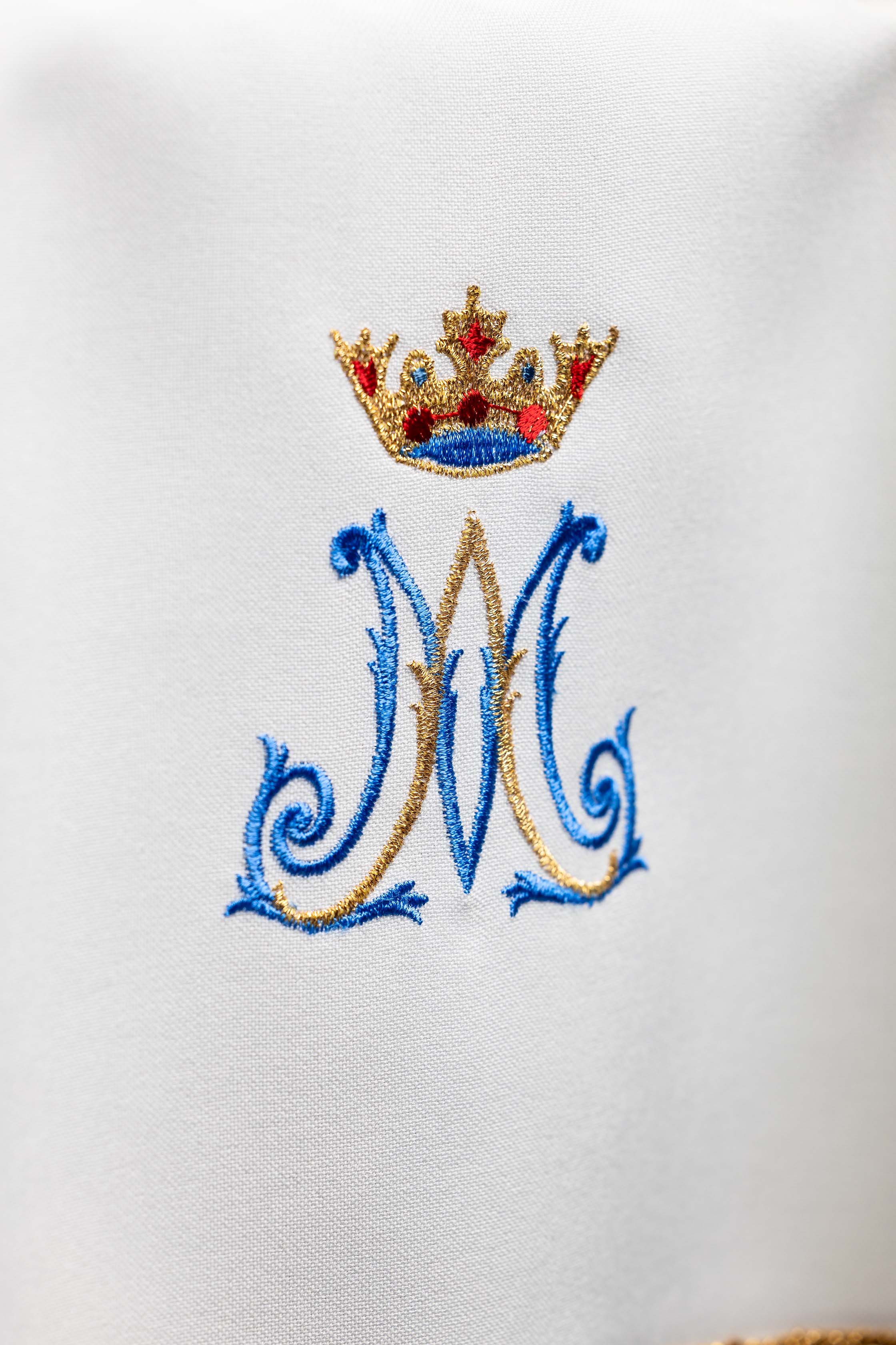 Chalice veil with blue Marian morif