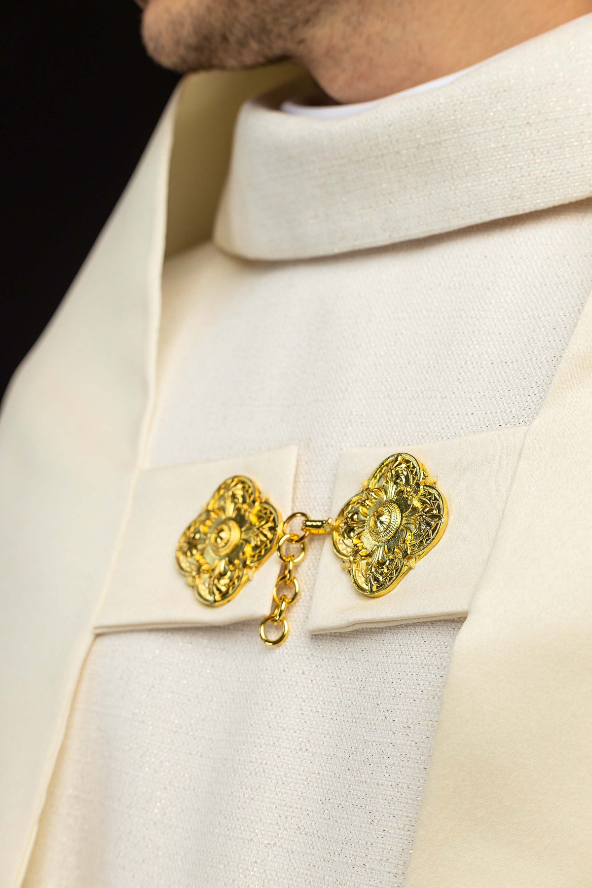 Ecru Humeral Veil with Embroidered Cross