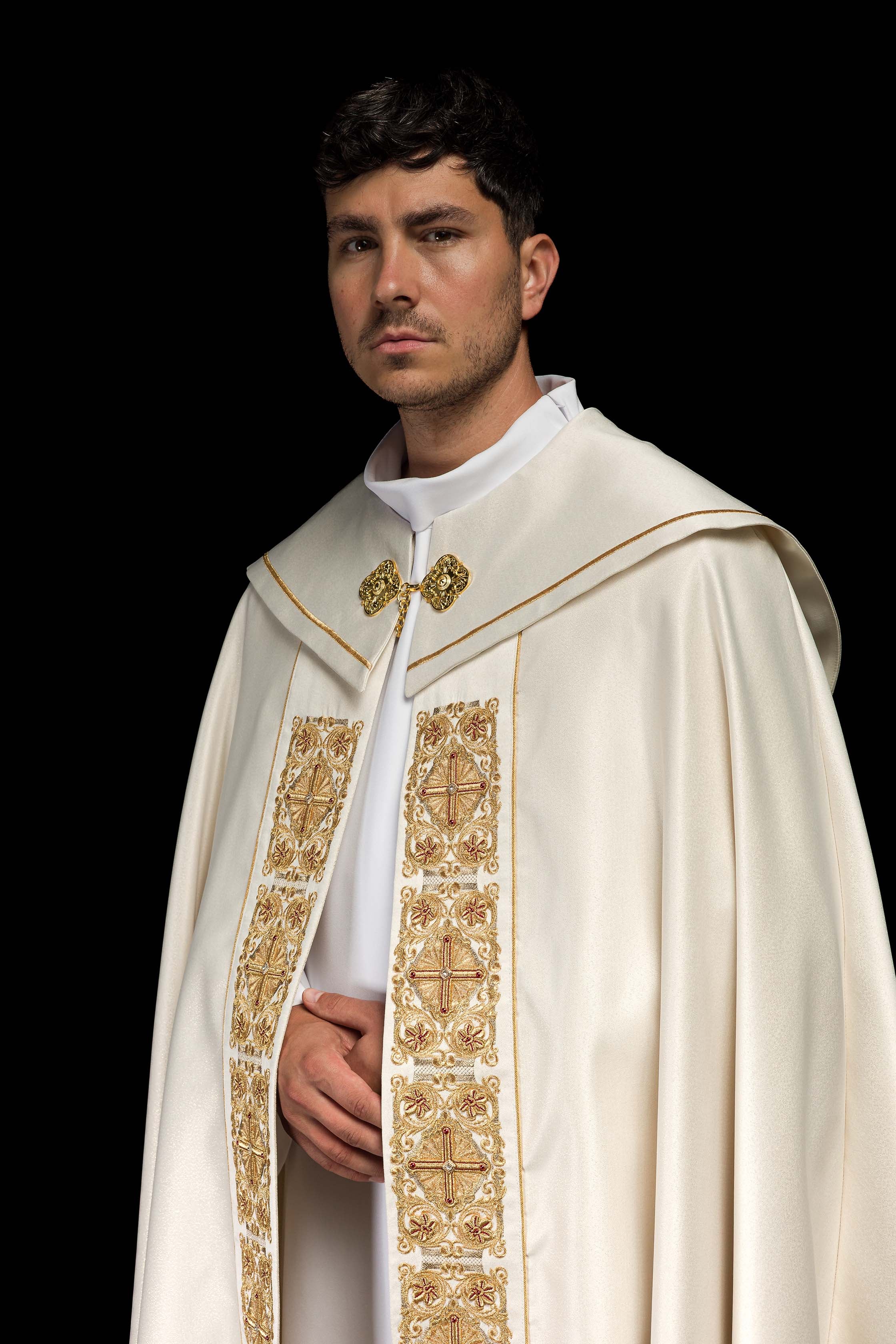 Gold liturgical cope decorated handmade