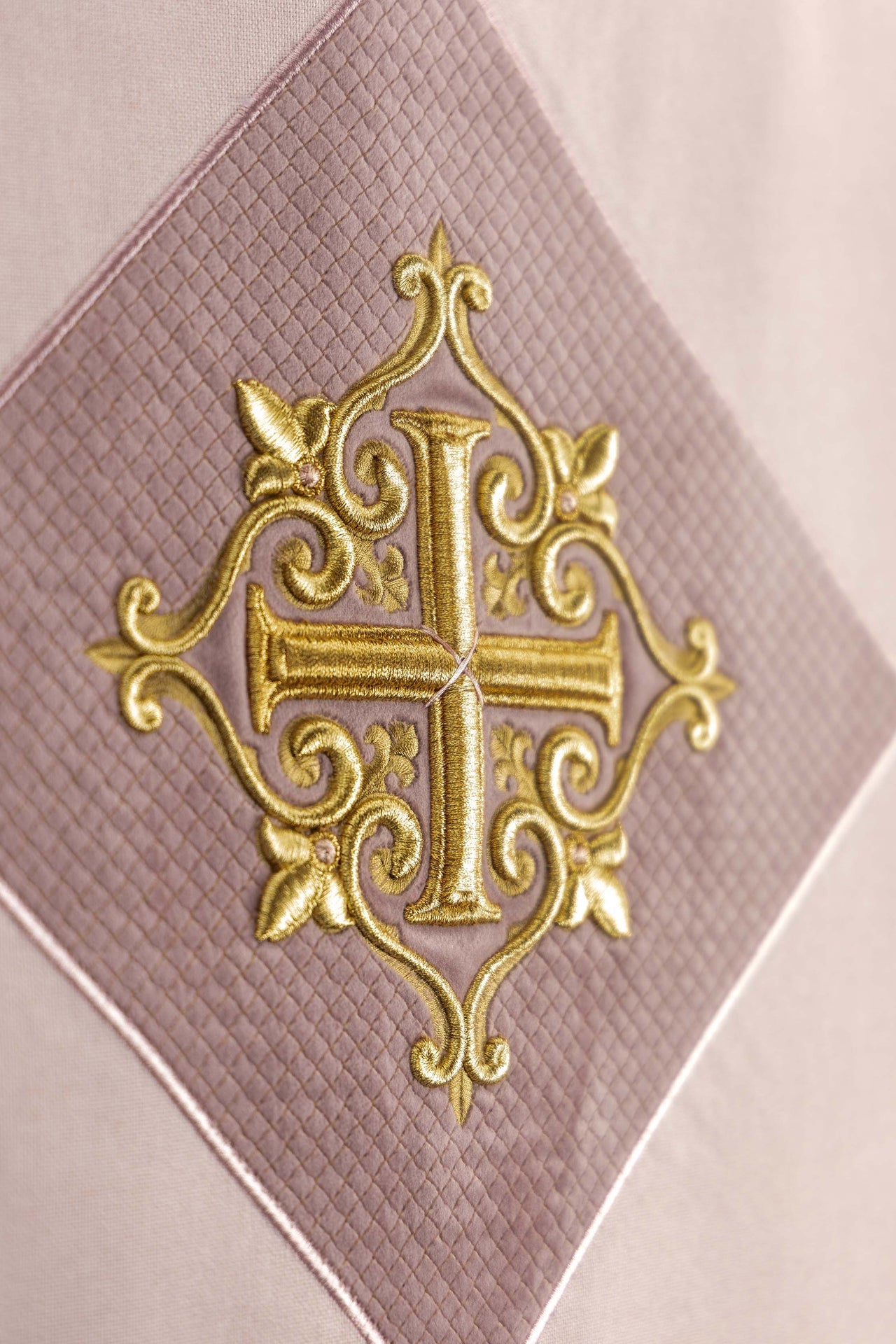 Rose Lectern Cloth with Embroidered Cross Motif