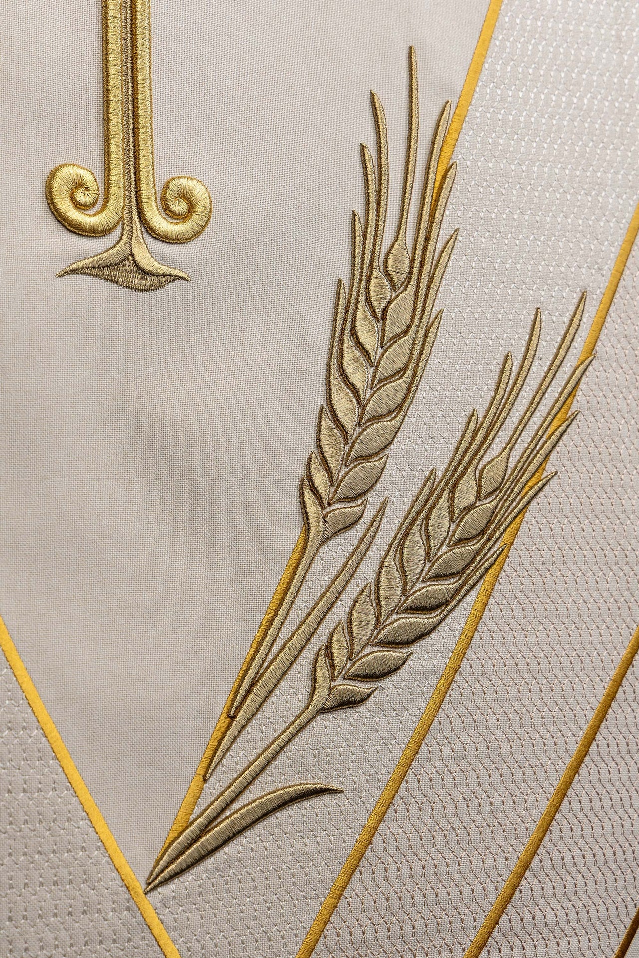 Ecru lectern cloth with PAX embroidery