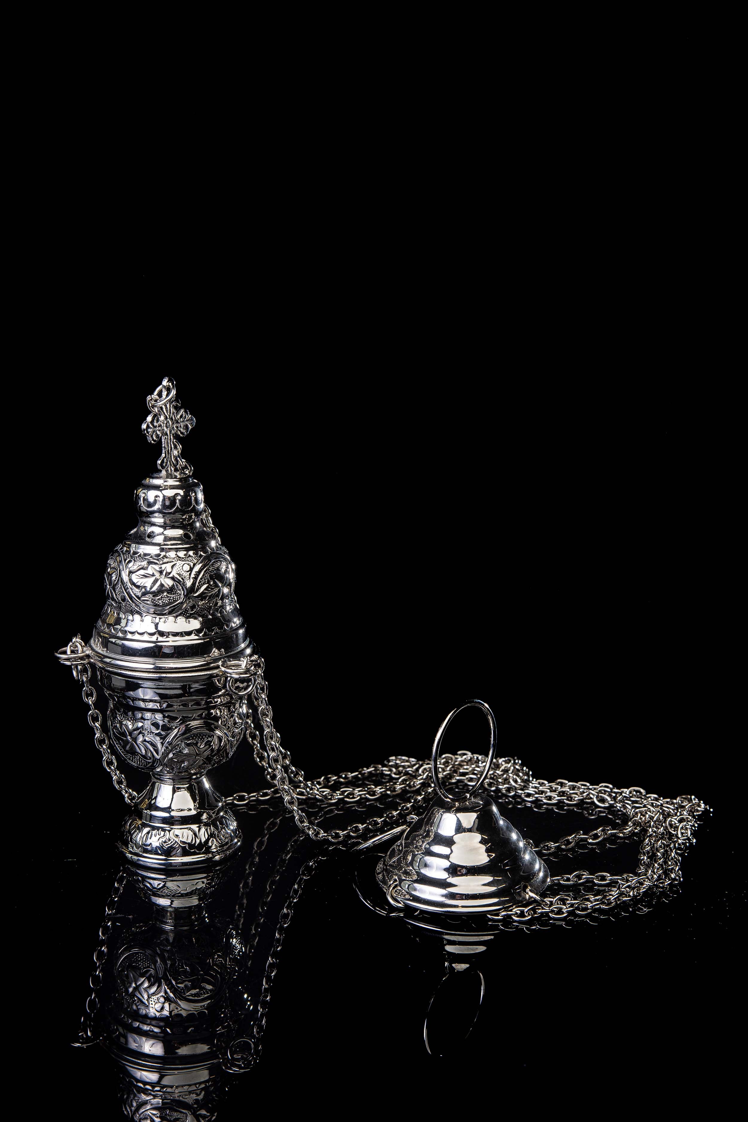 Thurible - brass - nickel - 19 cm