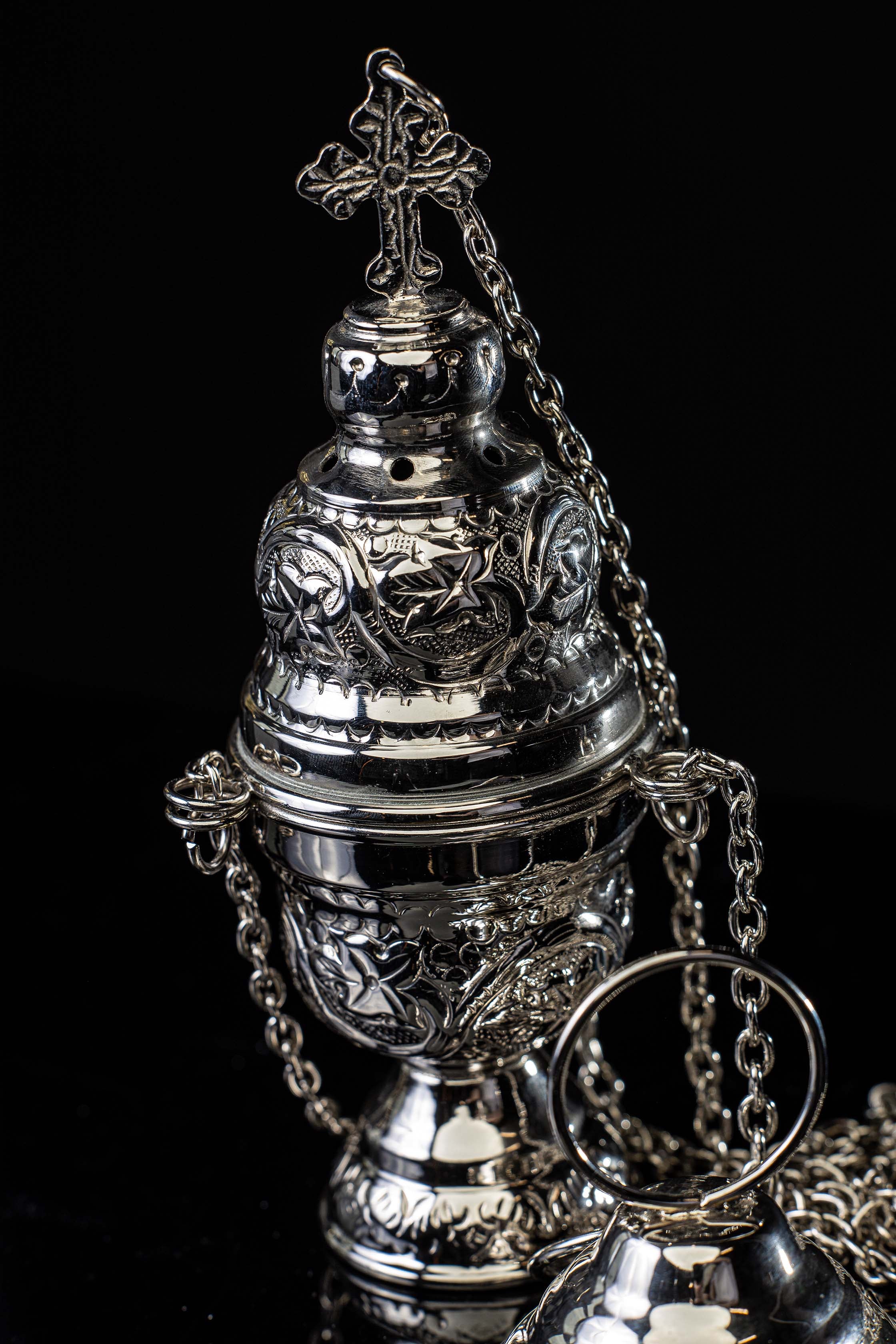 Thurible - brass - nickel - 19 cm