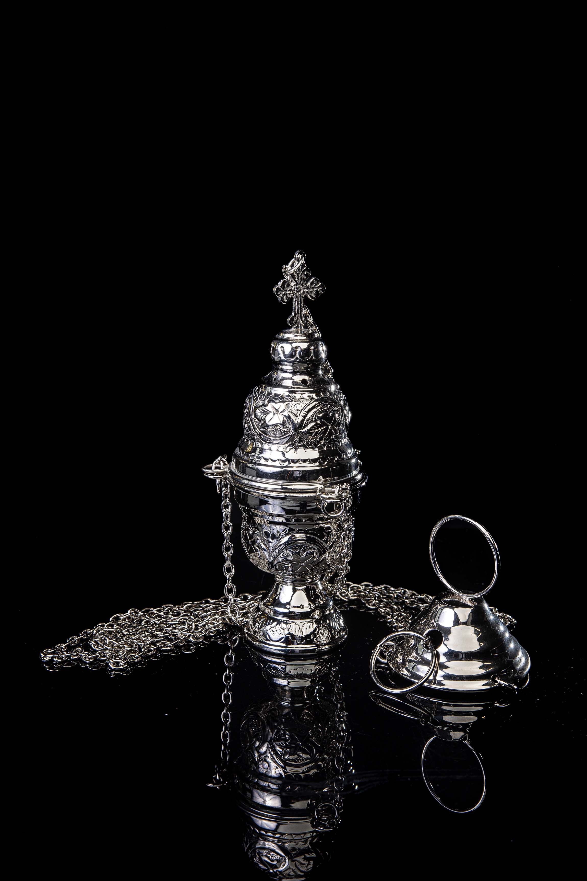 Thurible - brass - nickel - 19 cm