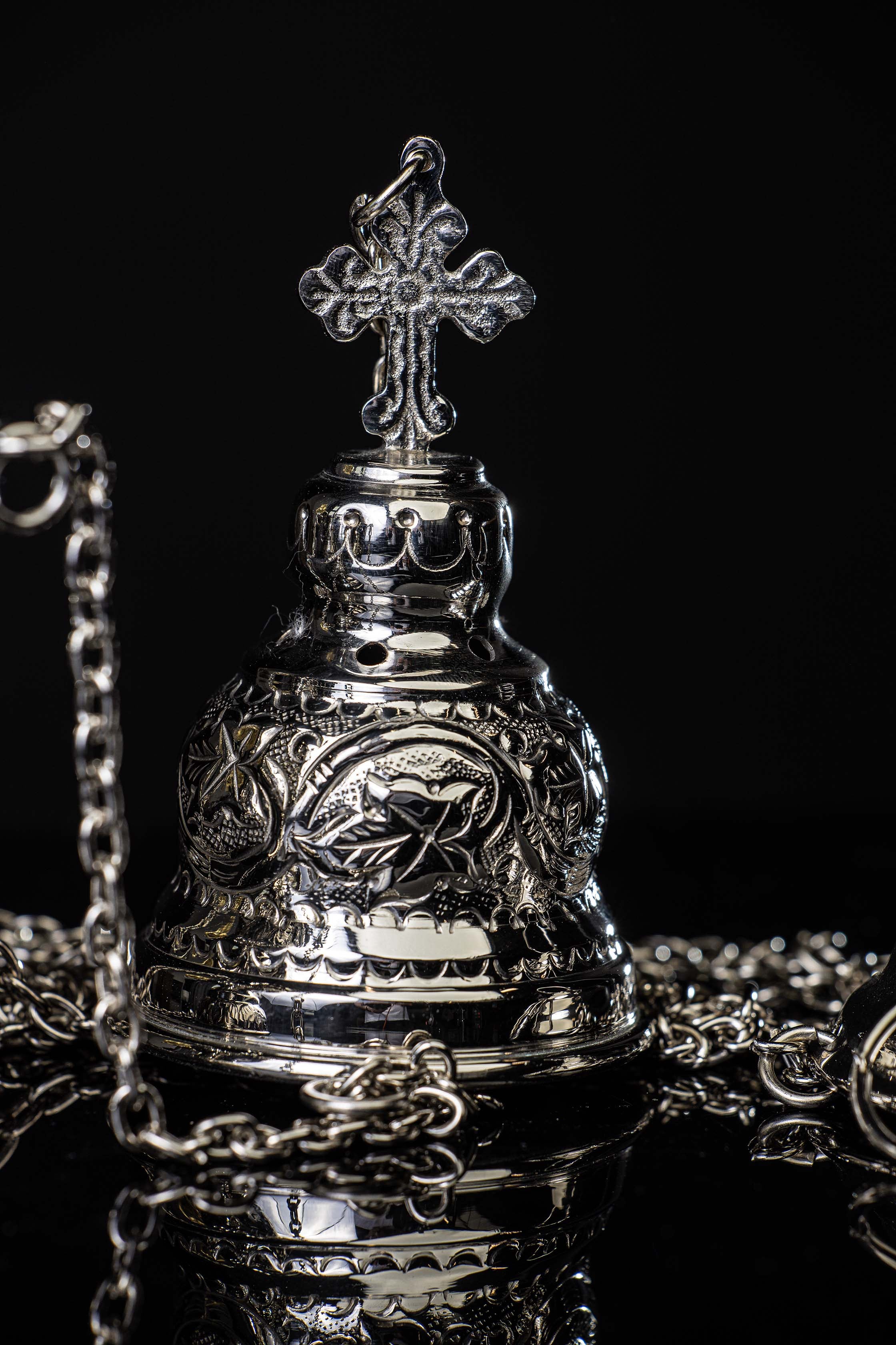 Thurible - brass - nickel - 19 cm