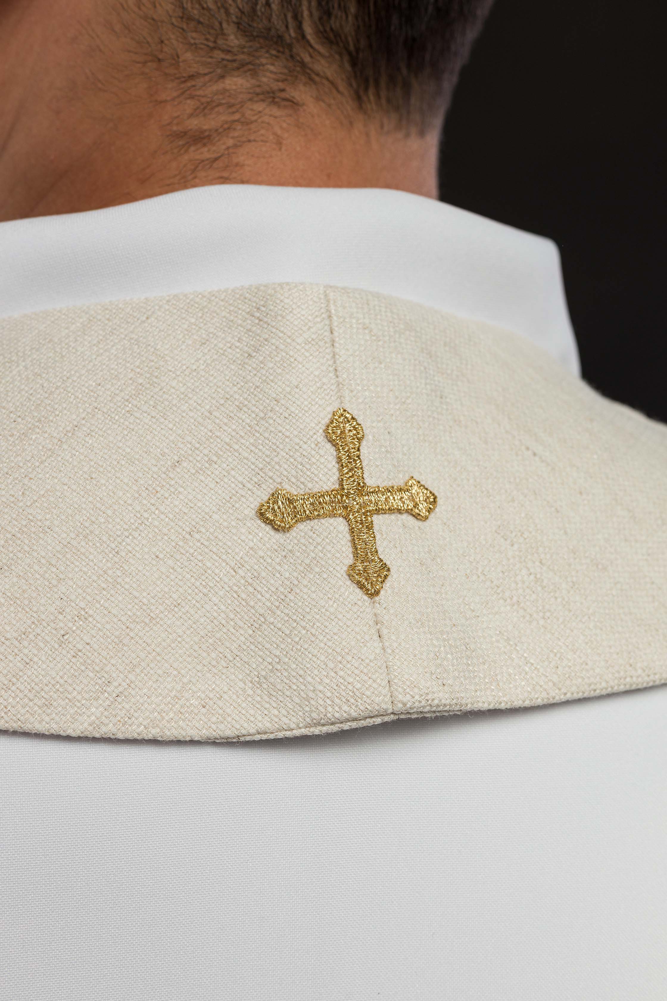 Embroidered stole “Jesus the Good Shepherd” ecru - CHASUBLES.COM