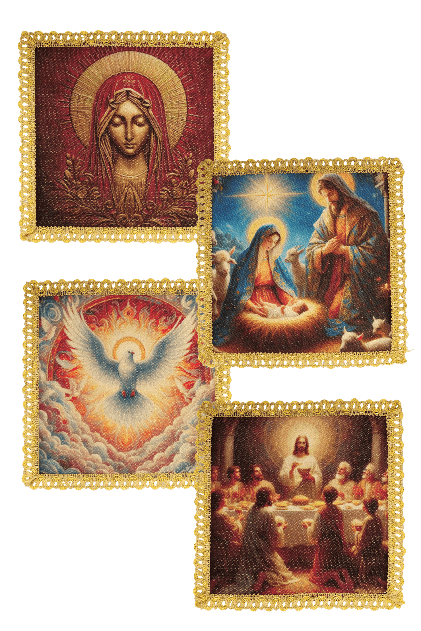 A set of four palls for various liturgical celebrations KPS/001 18*18 - HAFTINAUSA.COM