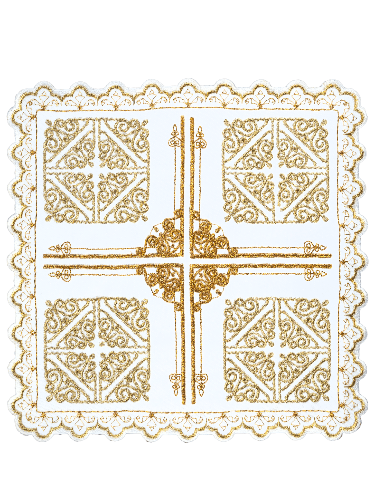 Altar linen set with cross motif embroidery S - 5558 - HAFTINAUSA.COM