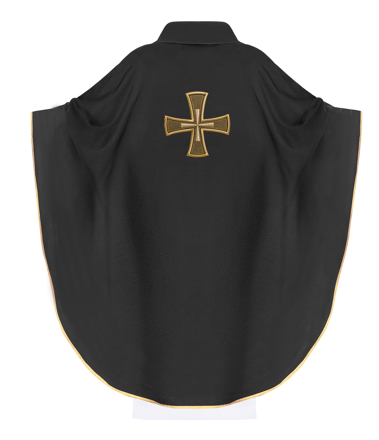 Black chasuble with gold cross KOR/258/07/12 - HAFTINAUSA.COM
