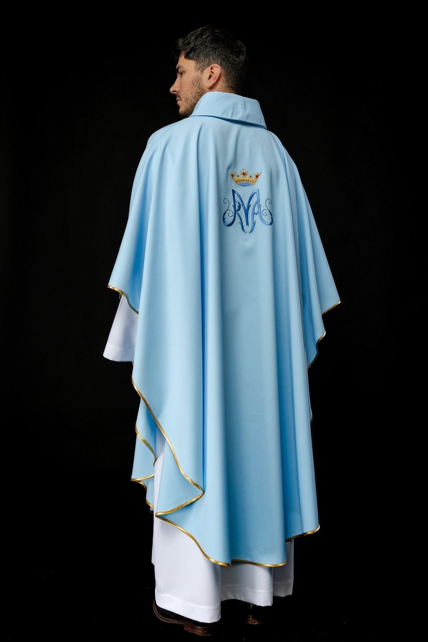 Blue Liturgical Marian Chasuble KOR/127/06/12 NIEBIESKI - HAFTINAUSA.COM